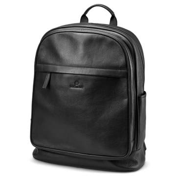 Black Full-Grain Leather Laptop Backpack Black Full-Grain Leather Laptop Backpack