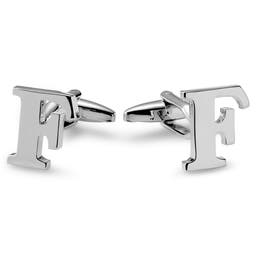 Silver-tone Initial F Cufflinks