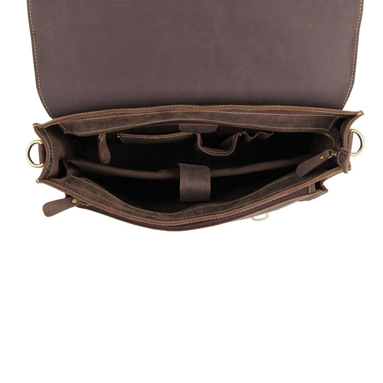 Borsa in pelle marrone scura Marlano - 11