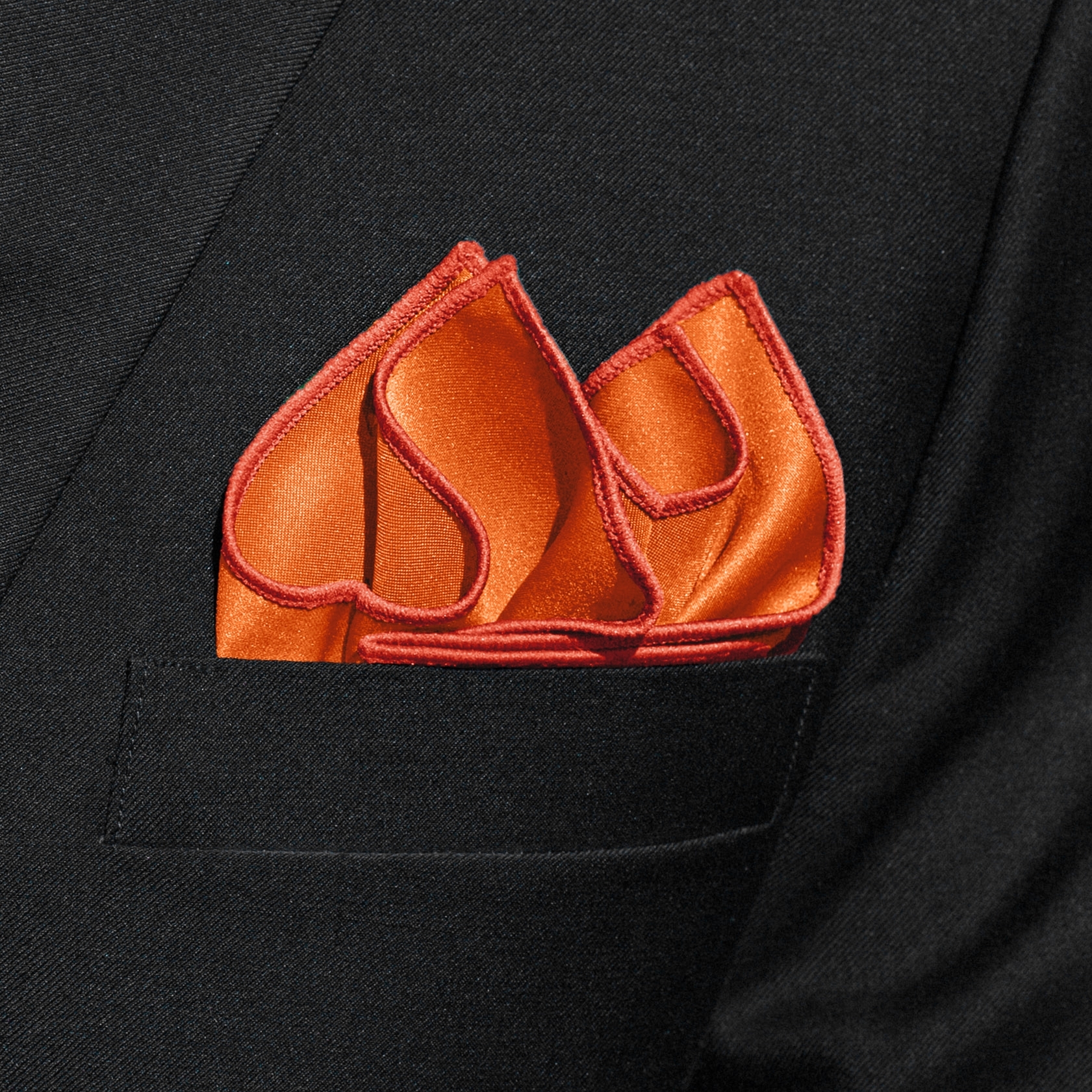 Pochette de costume classique orange vif - 3