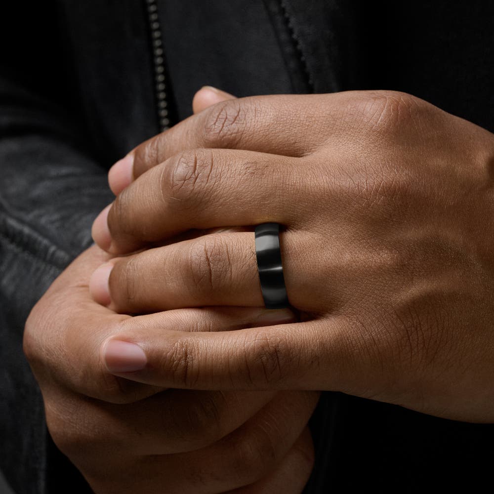 hover: Classic Matte Black Steel Ring hover: Classic Matte Black Steel Ring