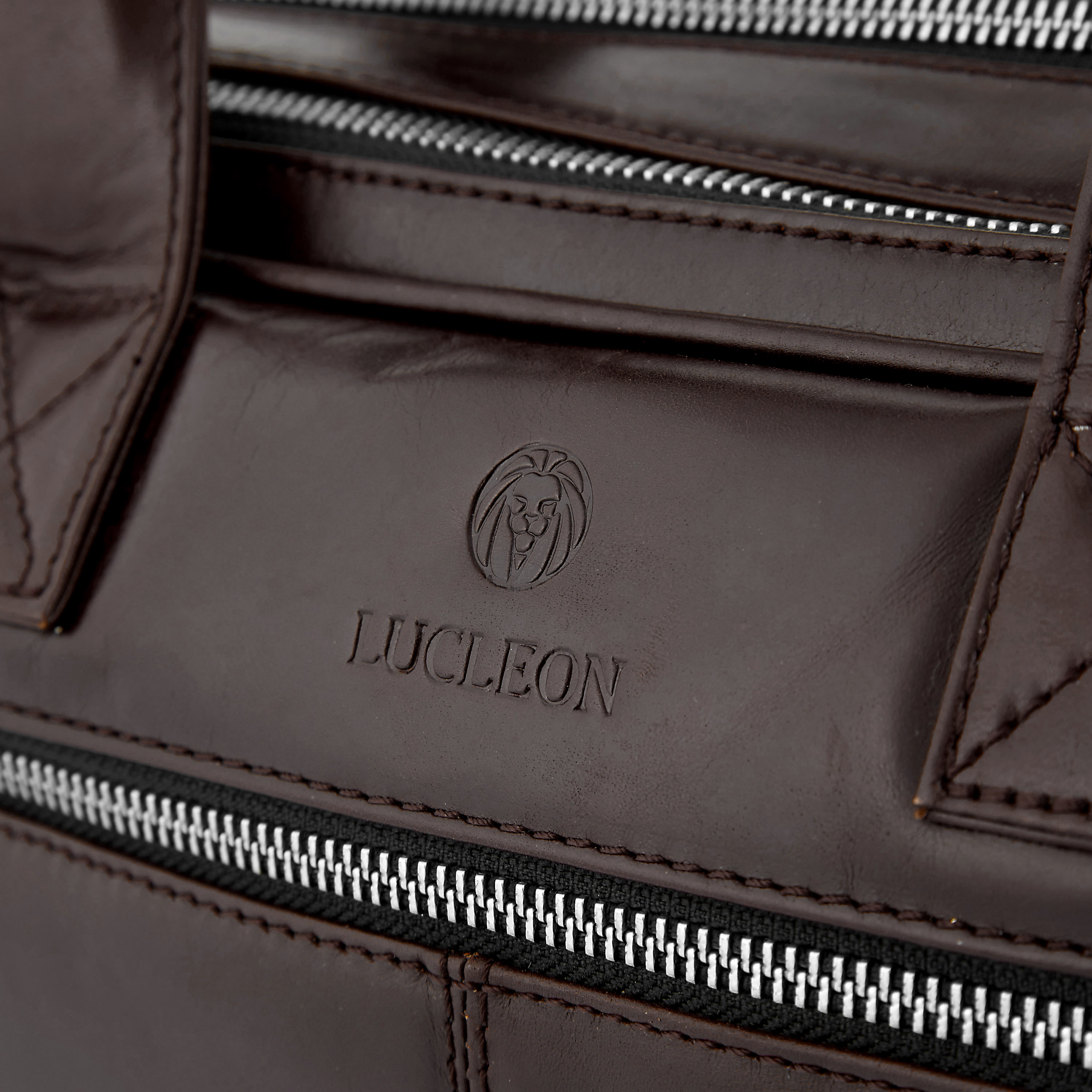 Dunkelbraune Jasper Leder Laptoptasche Mit Doppelreißverschluss - 7