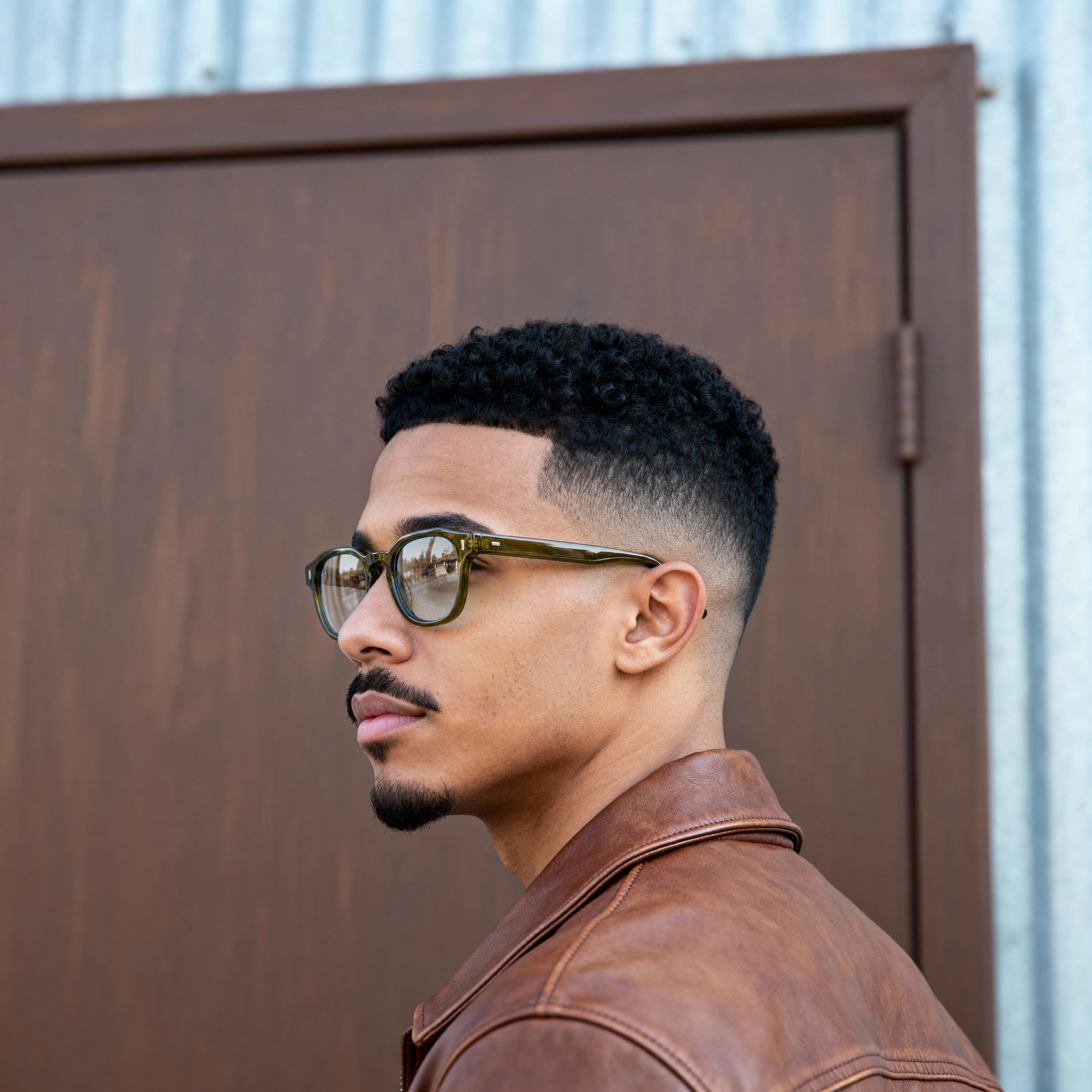 Barna grádiens geometriai szarukeretes napszemüveg - 4