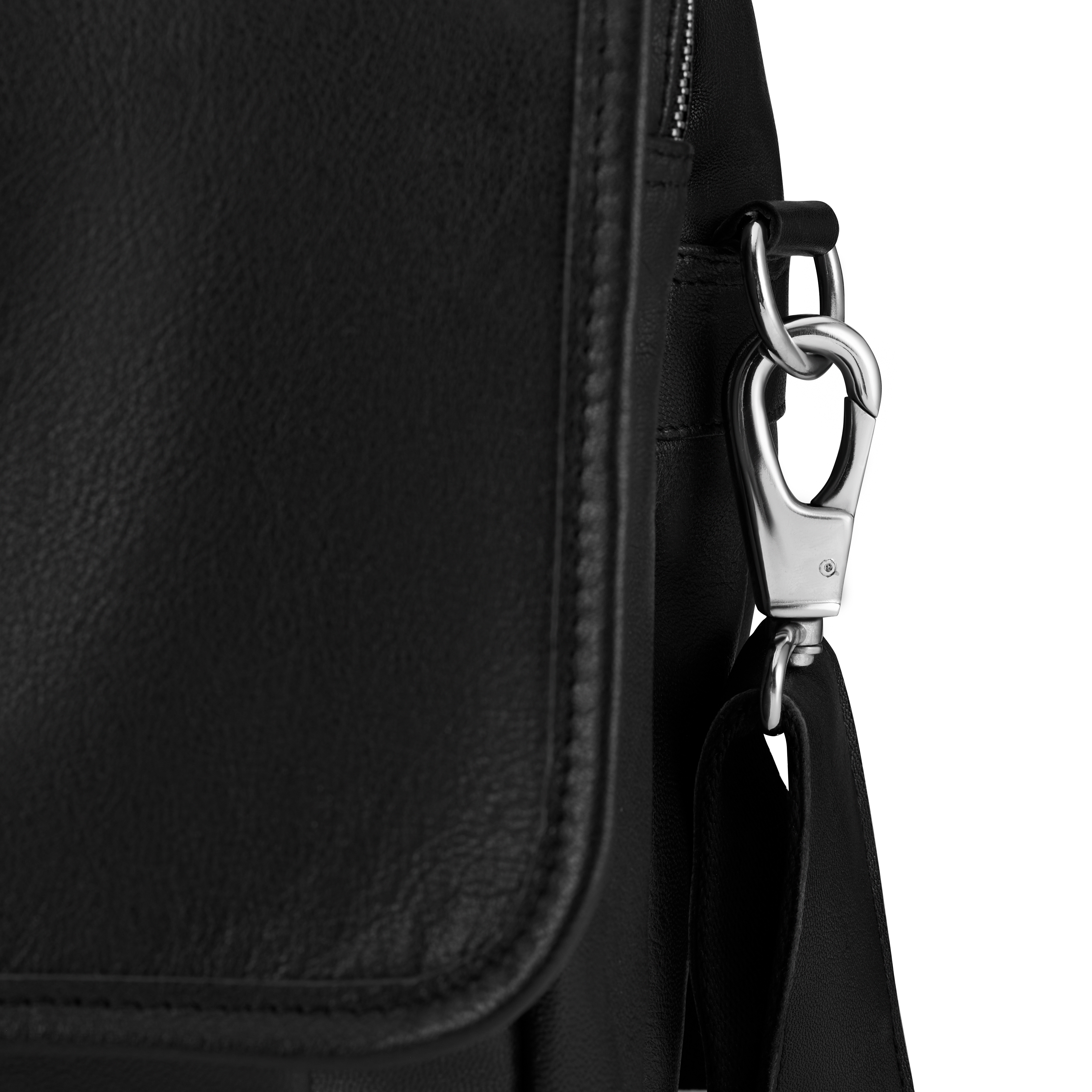 Fidei | Musta full grain -vuohennahkainen työmatkalaukku - 6