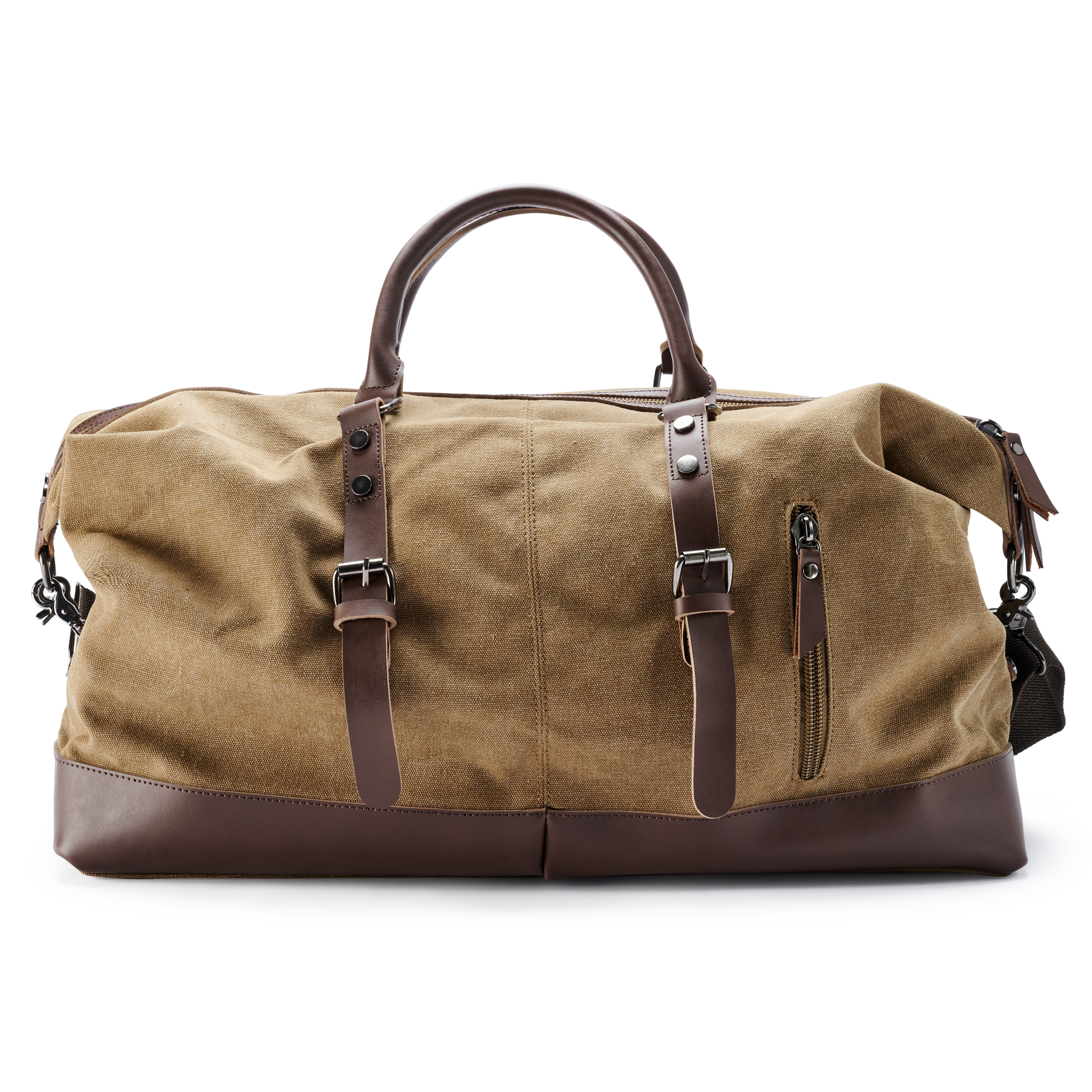 NEWHEY Reistas Heren - Canvas En Leer Weekendtas Vintage - Waterdicht, Grote Capaciteit, Bruin
