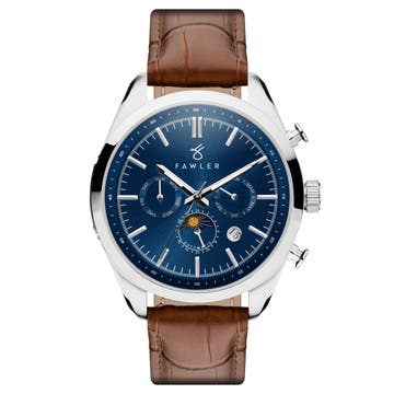 Perseus | Blue & Silver-Tone Automatic Day/Night Watch