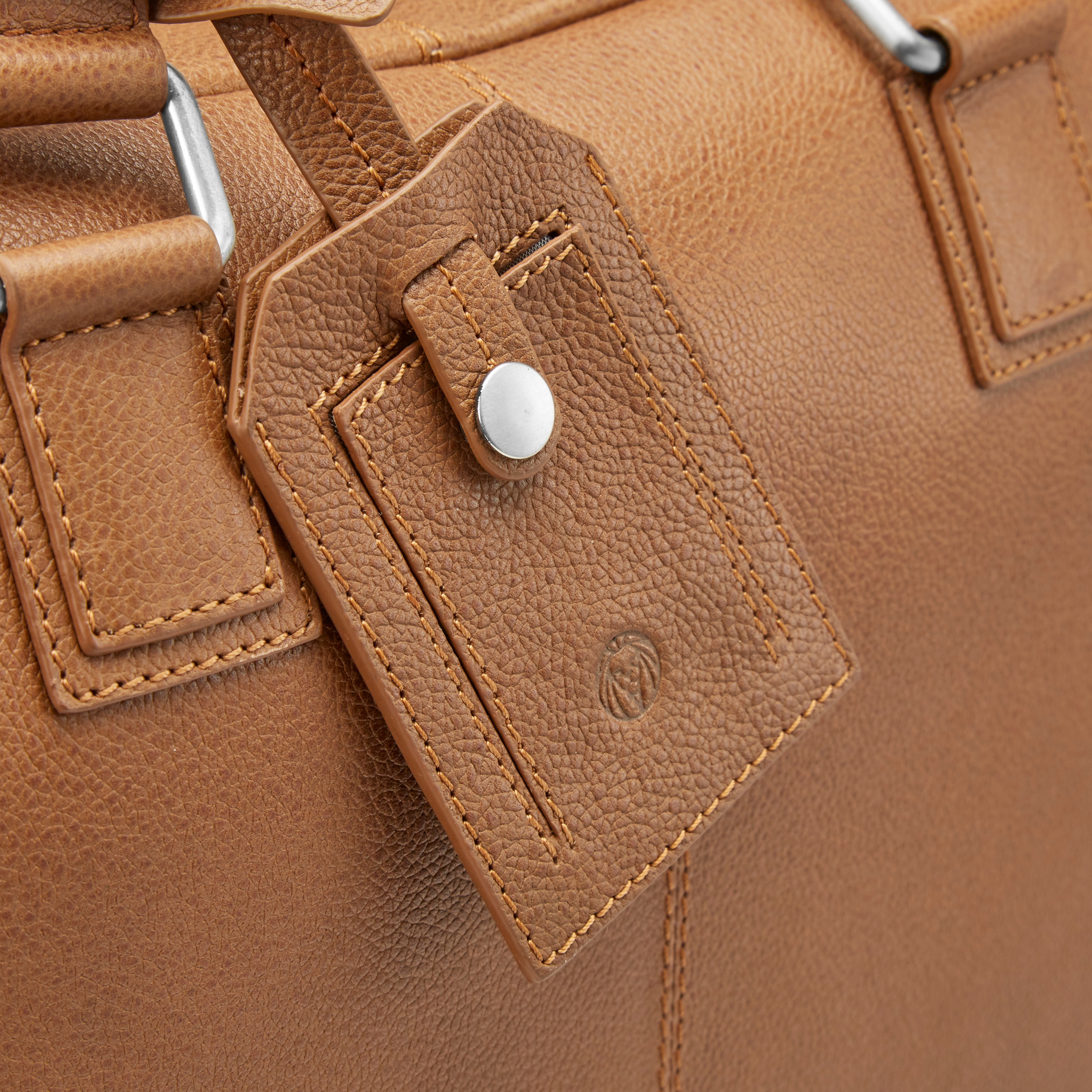 Layne Hellbraune Leder Duffle Bag Reisetasche - 6