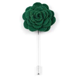 Forest Green Rose Lapel Pin