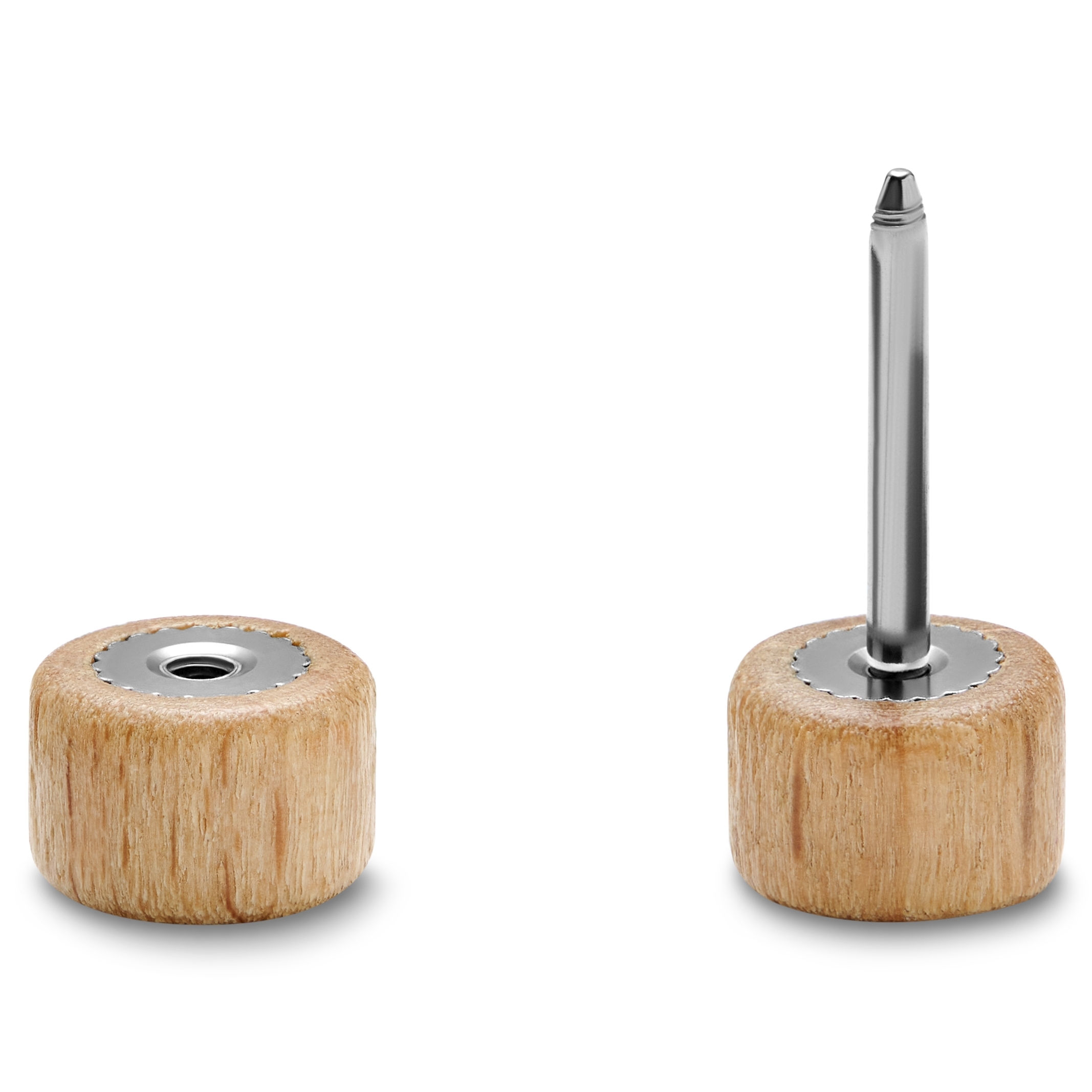 Satago | 6 mm falošný plug z nehrdzavejúcej ocele a bledého dubového dreva - 2