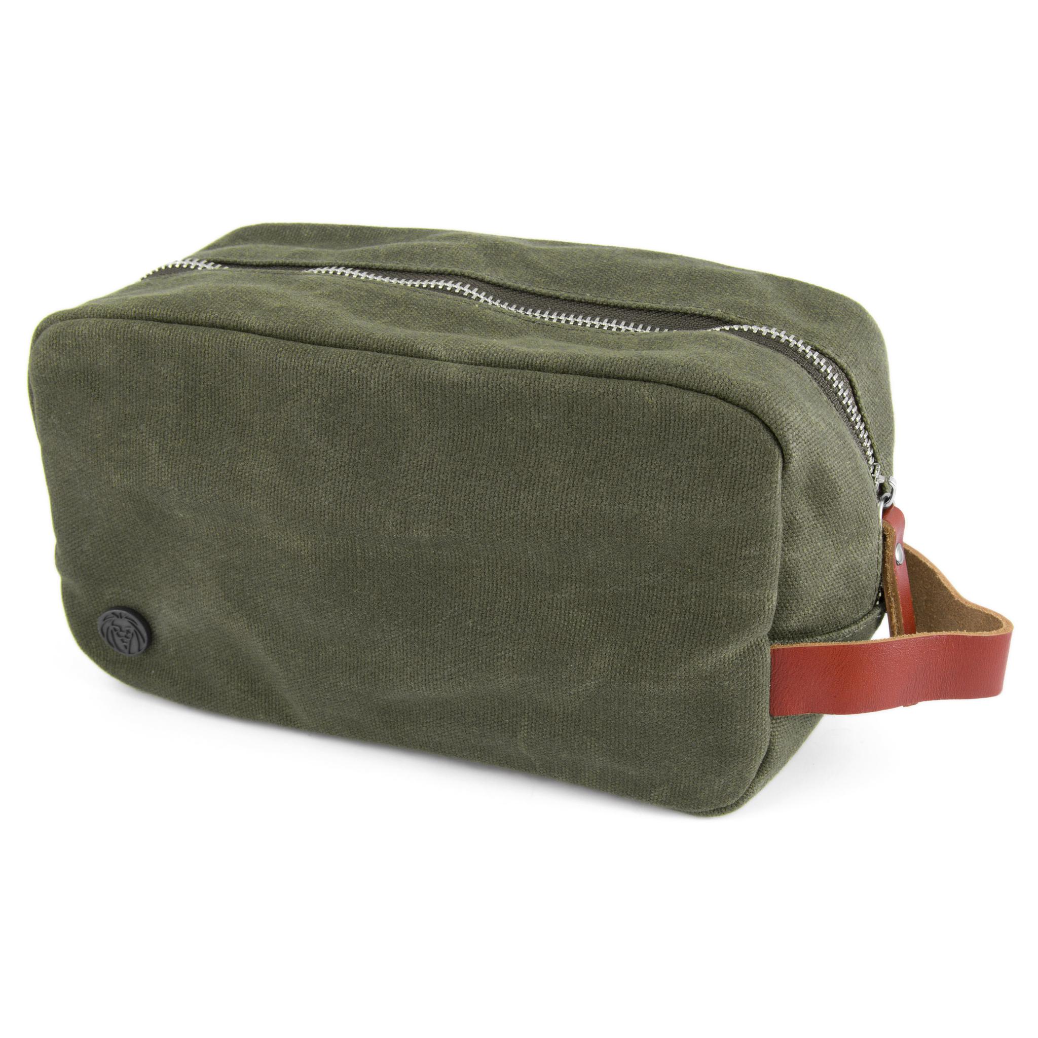 Olive Green Waxed Canvas Wash Bag In Stock Lucleon olive-green-waxed-canvas-wash-bag-in-stock-lucleon
