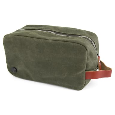 Olive Green Waxed Canvas Wash Bag Olive Green Waxed Canvas Wash Bag