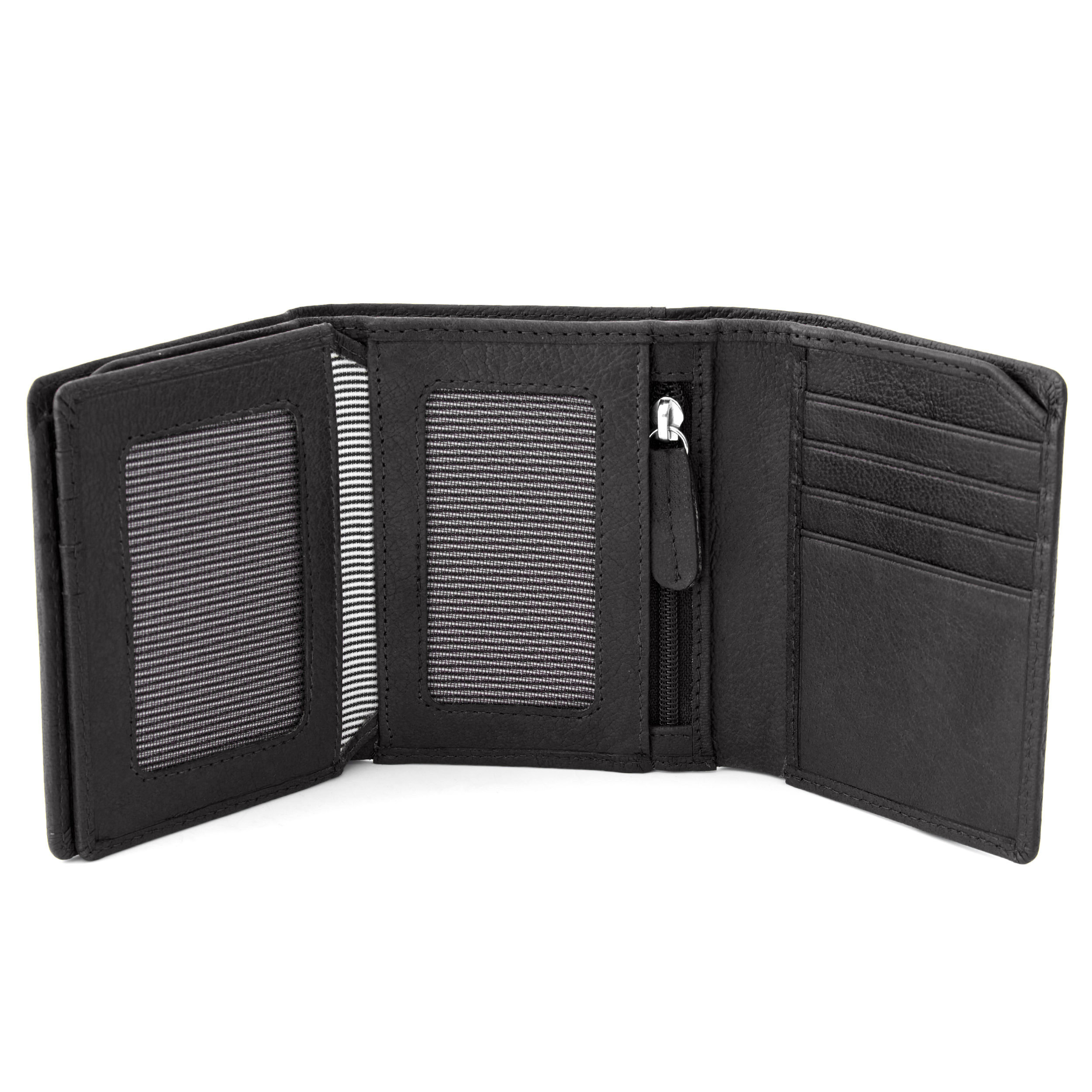 California összehajtható fekete bőr pénztárca - 2