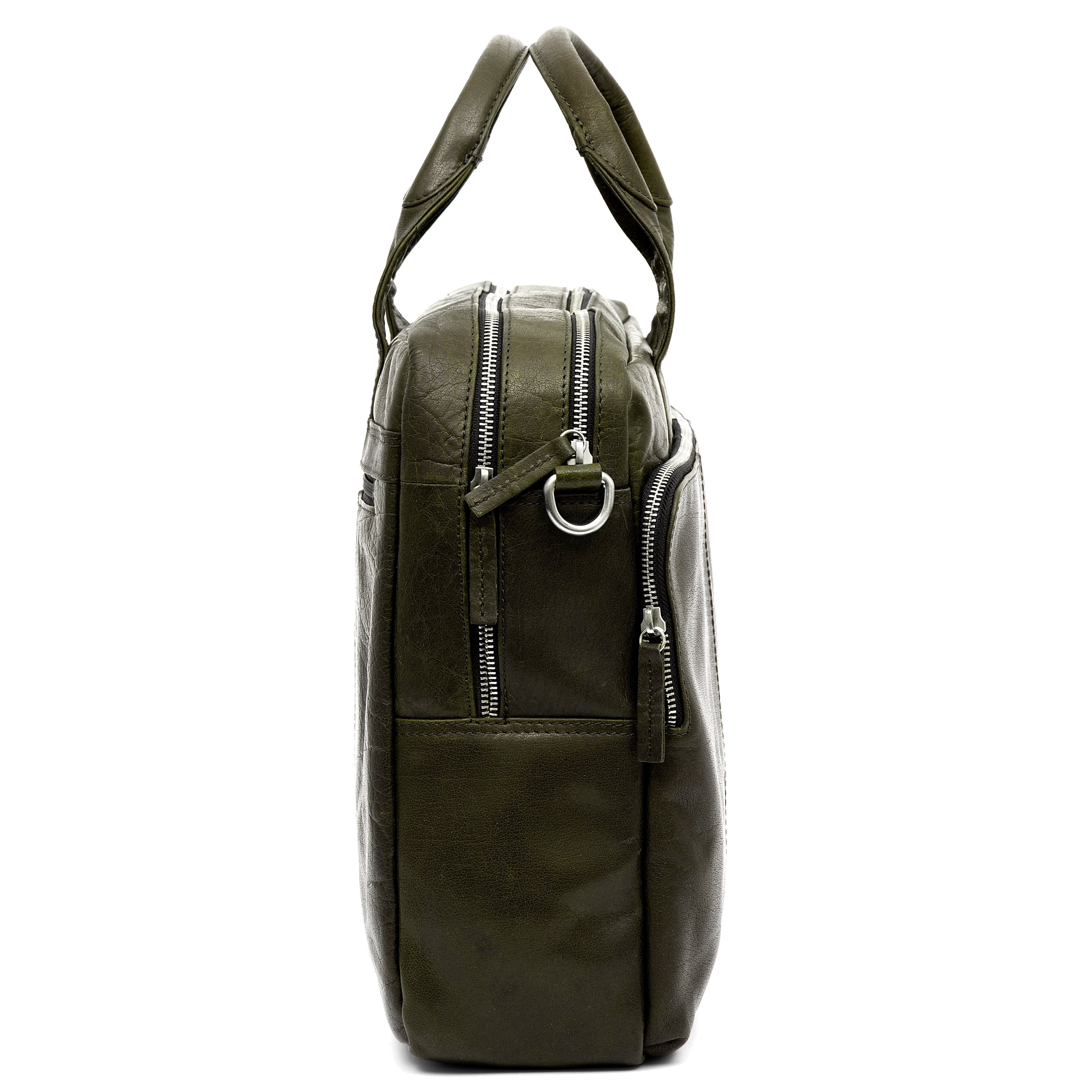 Montreal Olive Leather Work Bag - 4