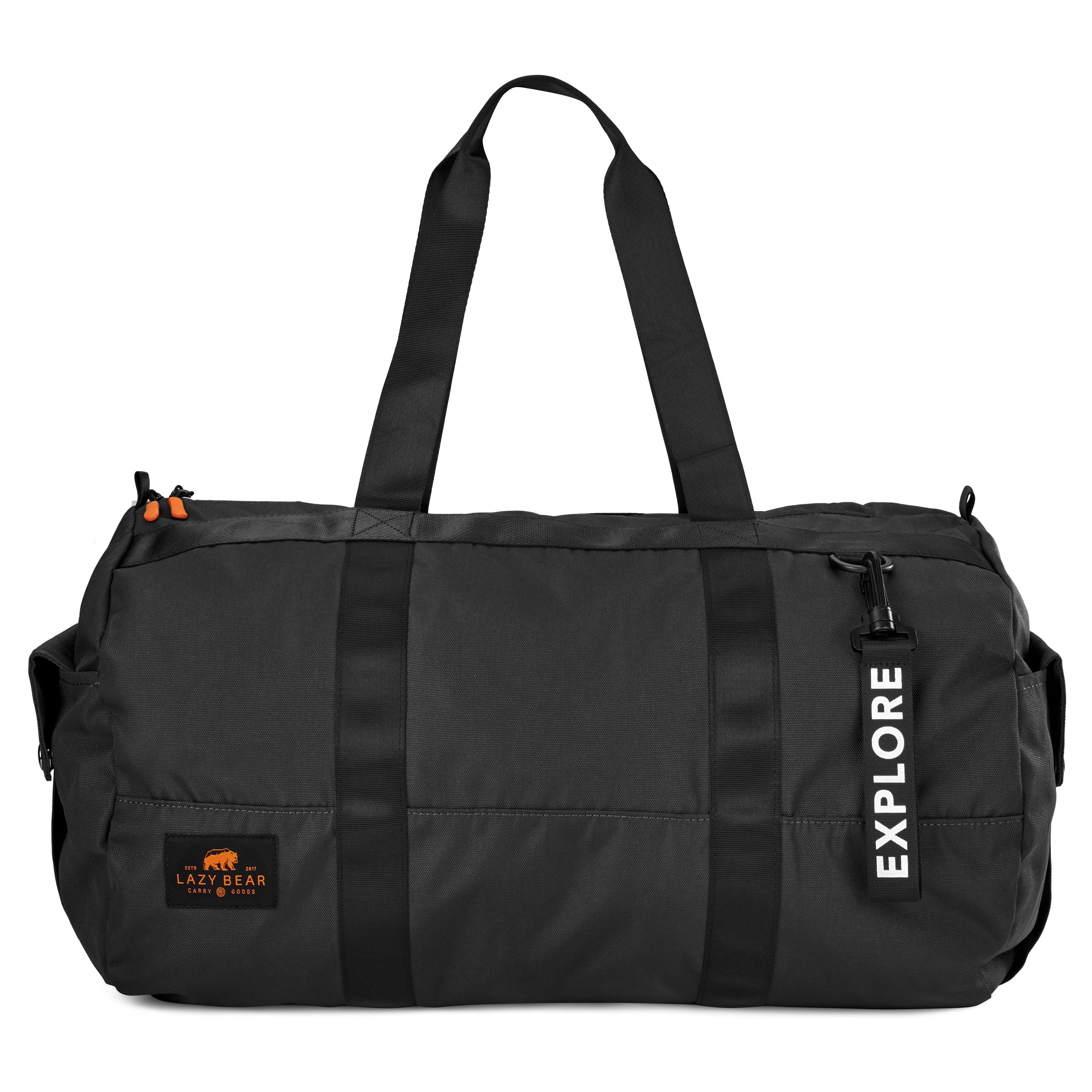 Lealand Black Foldable Duffel Bag 