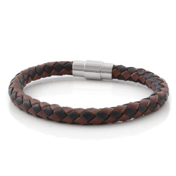 Brown & Black Bolo Braided Leather Bracelet