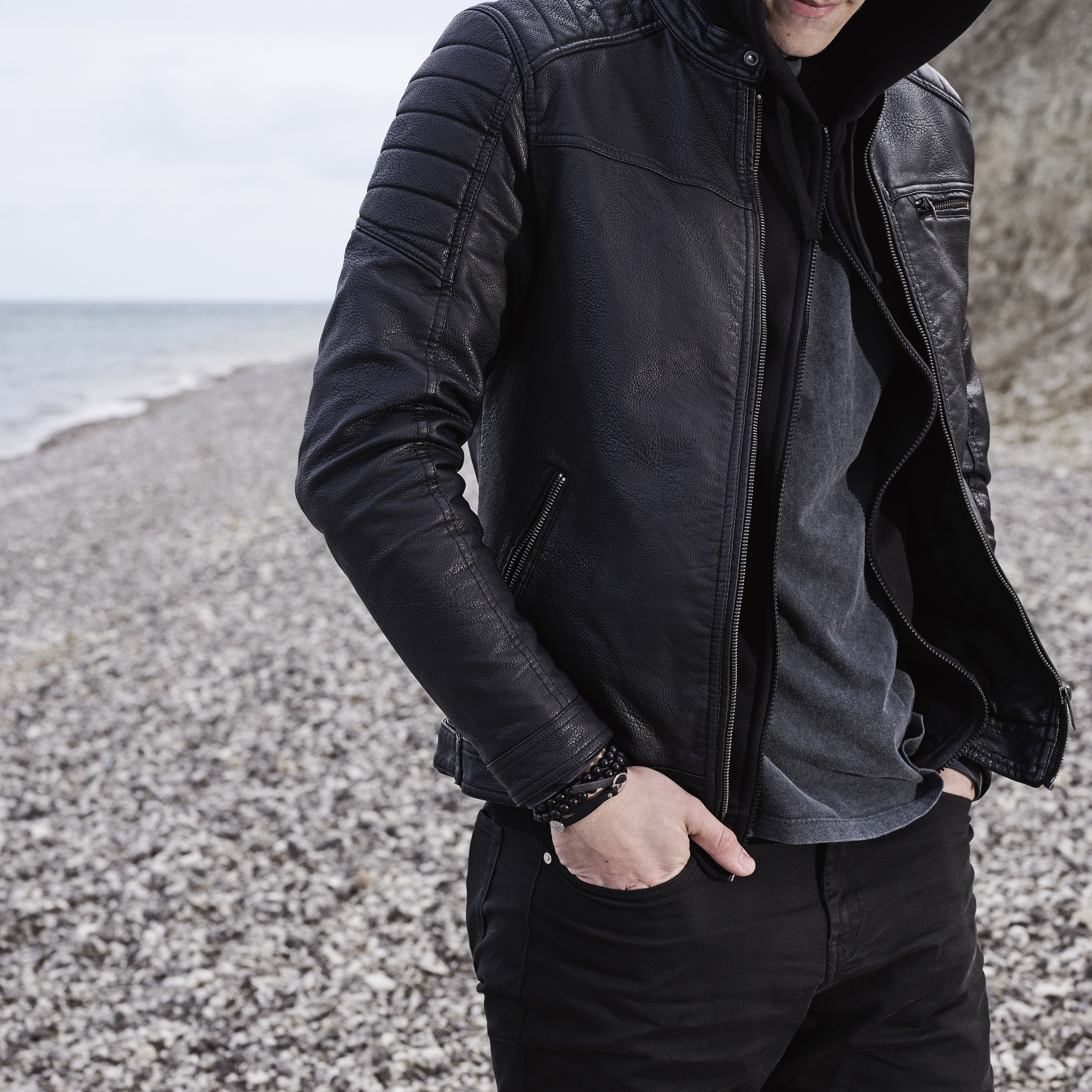 Ankh Schwarzes &amp; Silberfarbenes Armbandset - 4