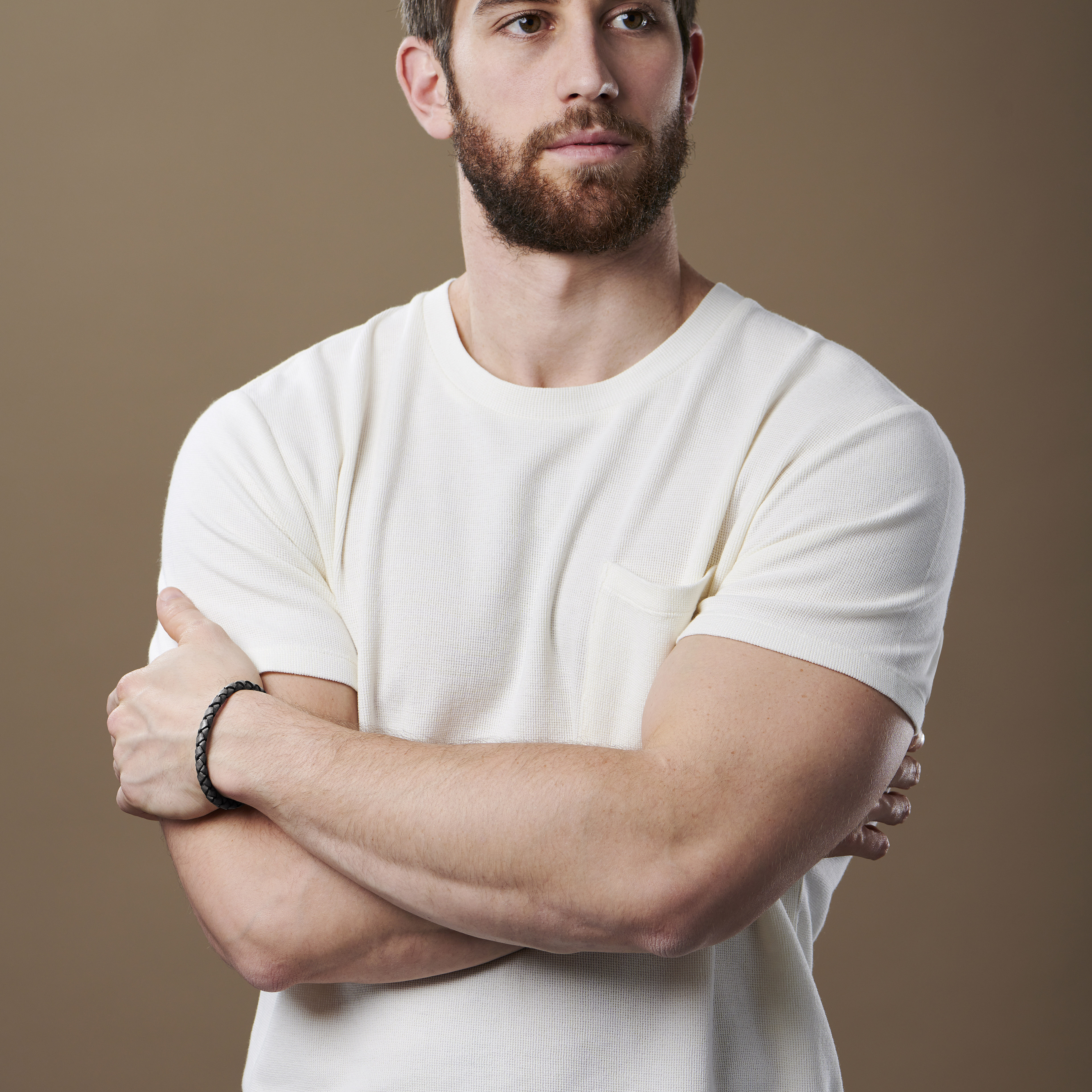 Black & Grey Leather Bracelet - 4