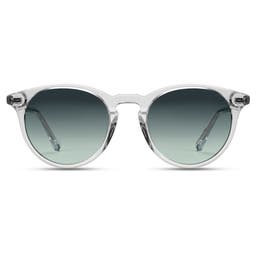 Runde Krystallgrønne New Depp Hornbriller/Solbriller