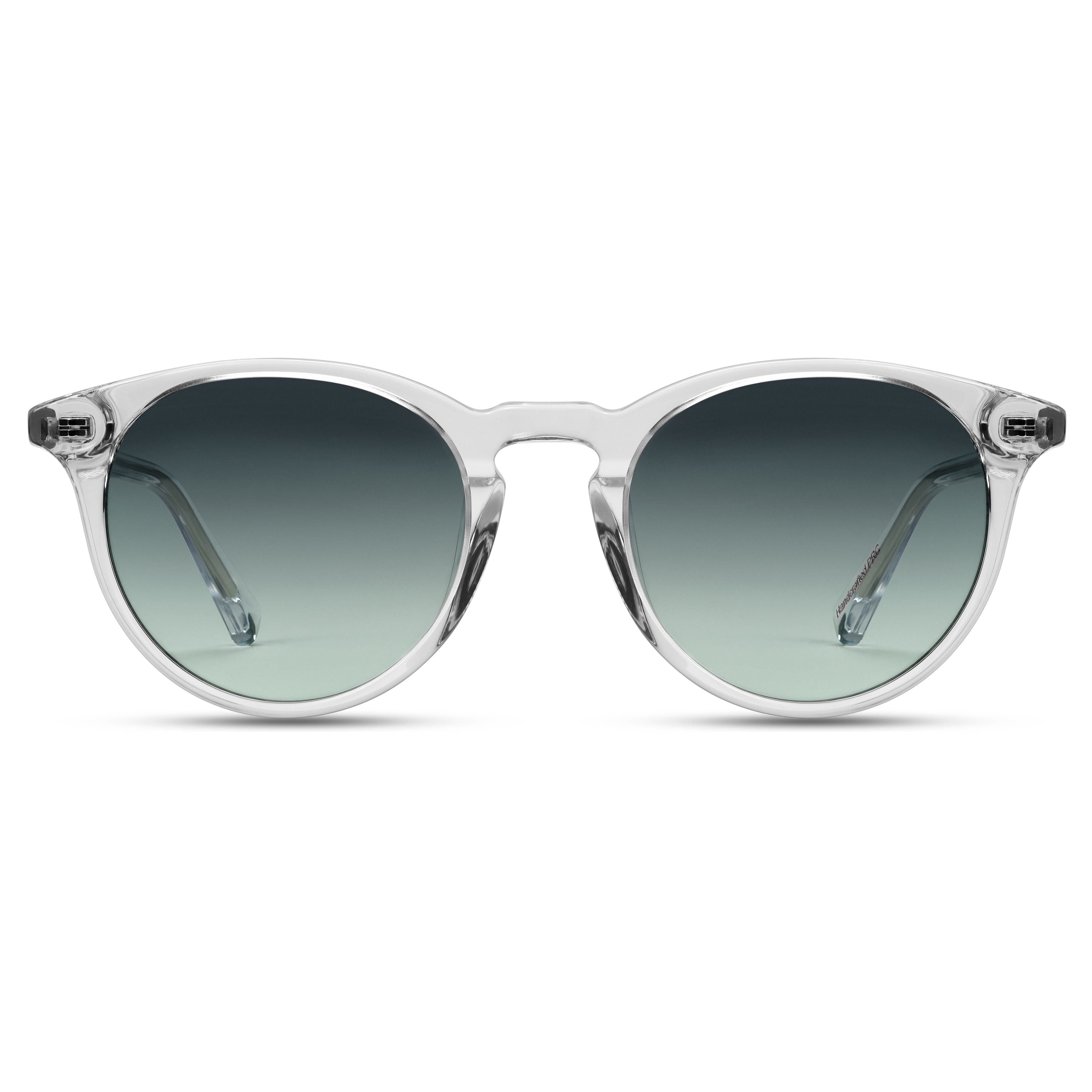Round Crystal Green Horn-Rimmed New Depp Sunglasses