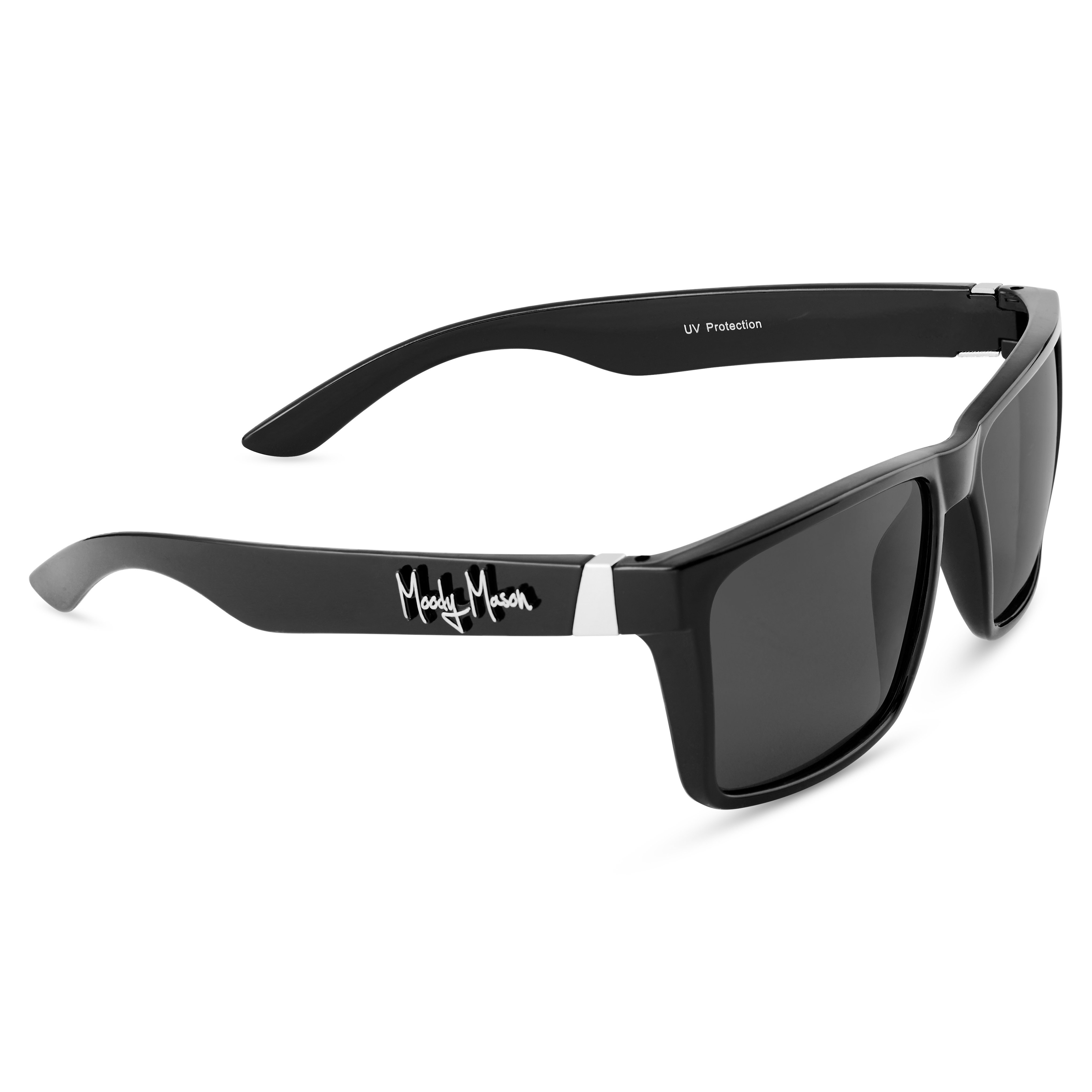 Black & Black Rectangular Sunglasses - for Men - Moody Mason