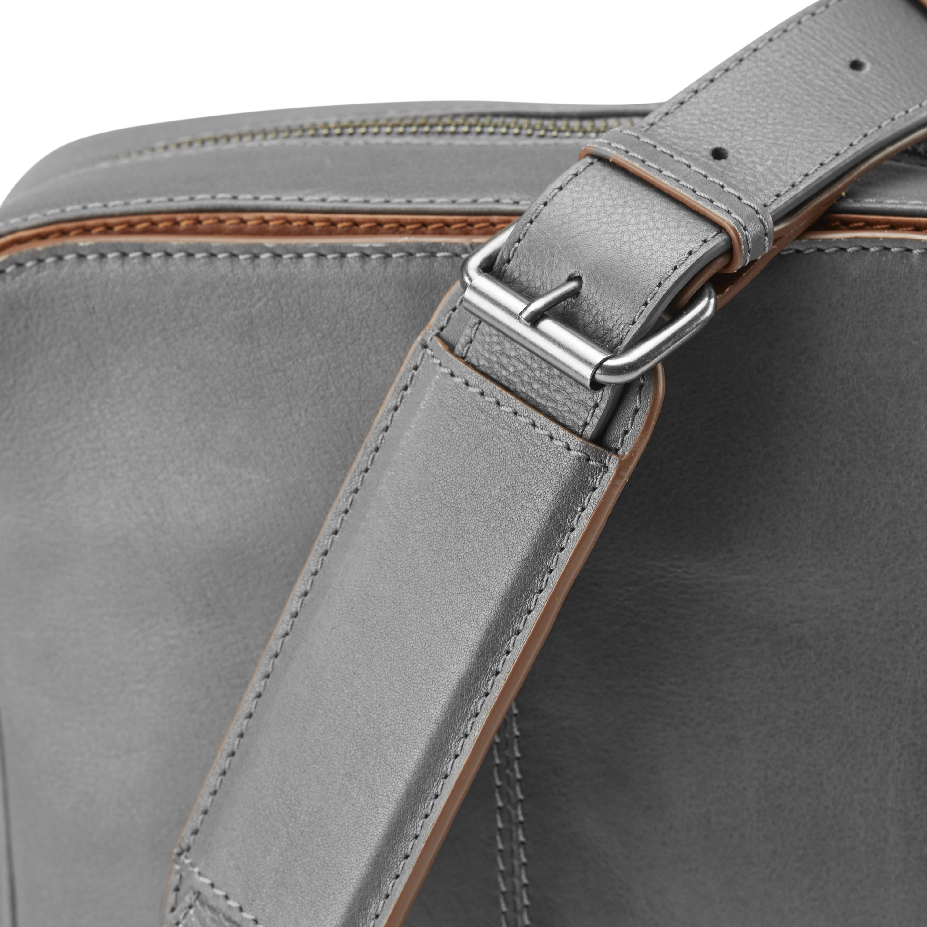 Laurie Grijze en Bruine Lederen Crossbodytas - 9