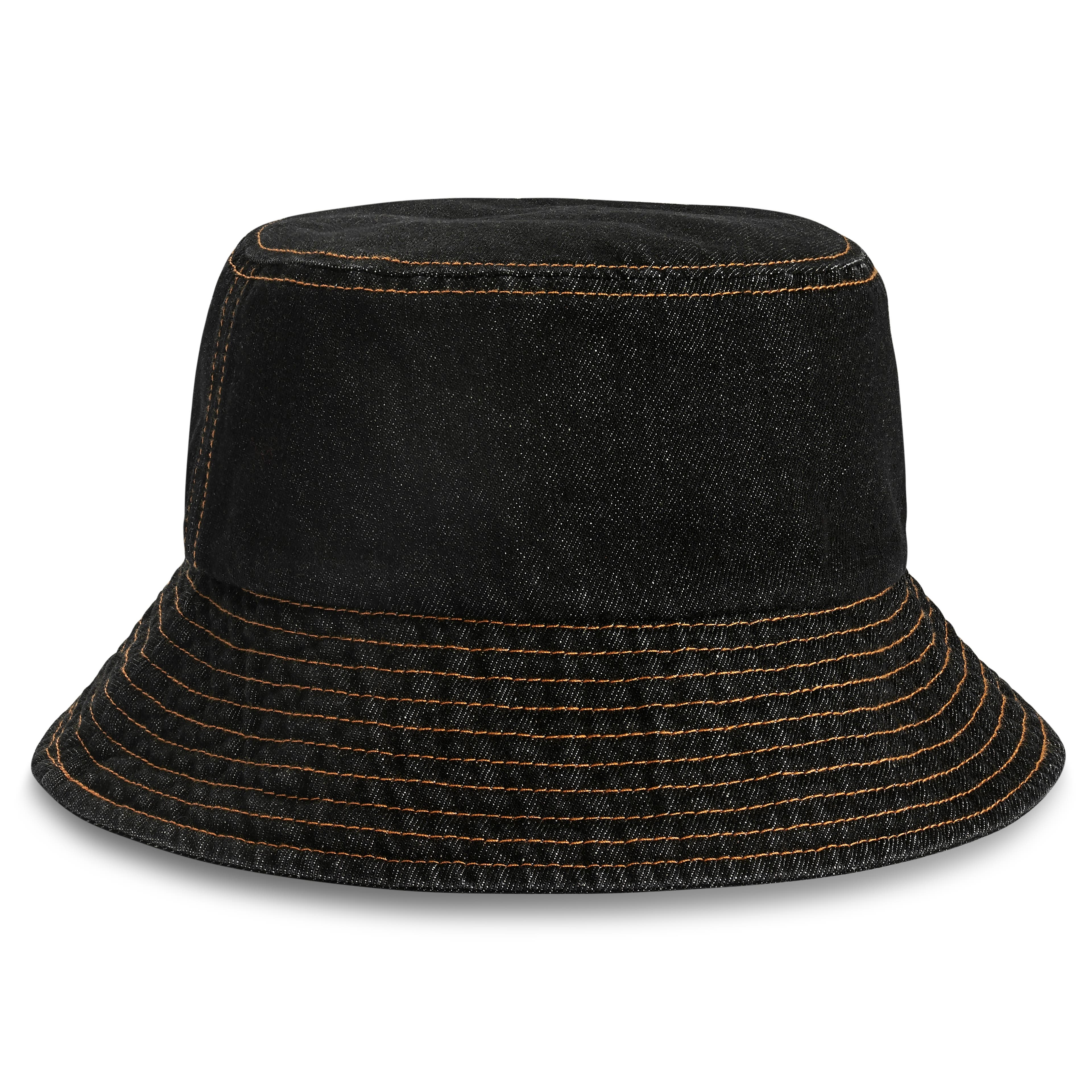 Lacuna | Tmavý klobouk bucket ze sepraného denimu