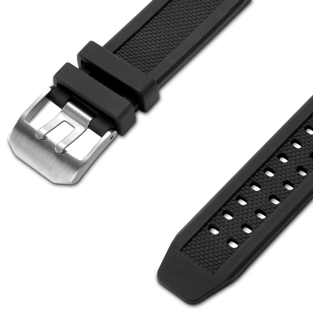 Pulseira de Relógio em Silicone Preto de Pino Duplo de 20 mm | Em stock ...
