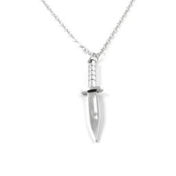 Silver-Tone Stainless Steel Knife Cable Chain Necklace