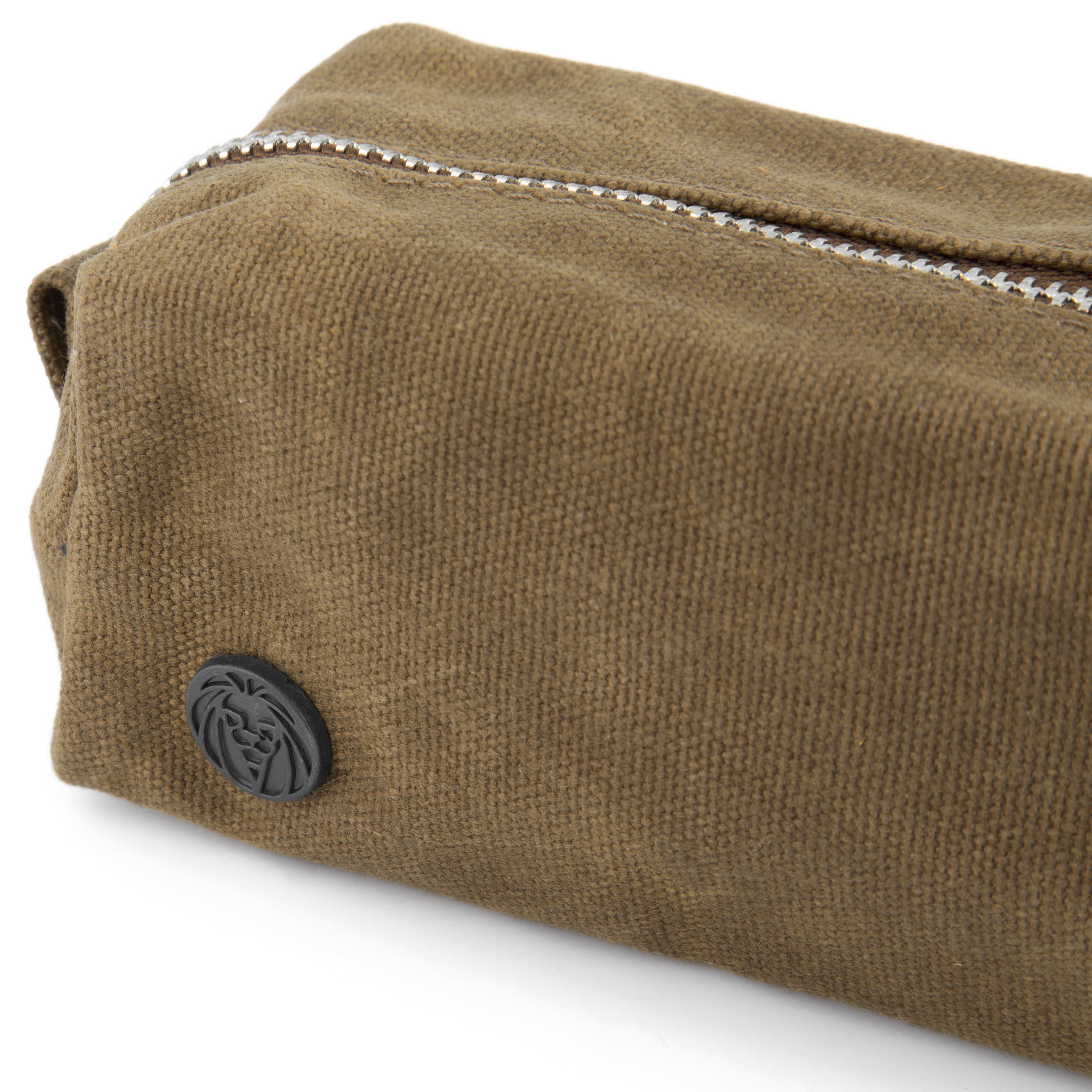 Kaki Mini Waxed Canvas Toilettas - 7