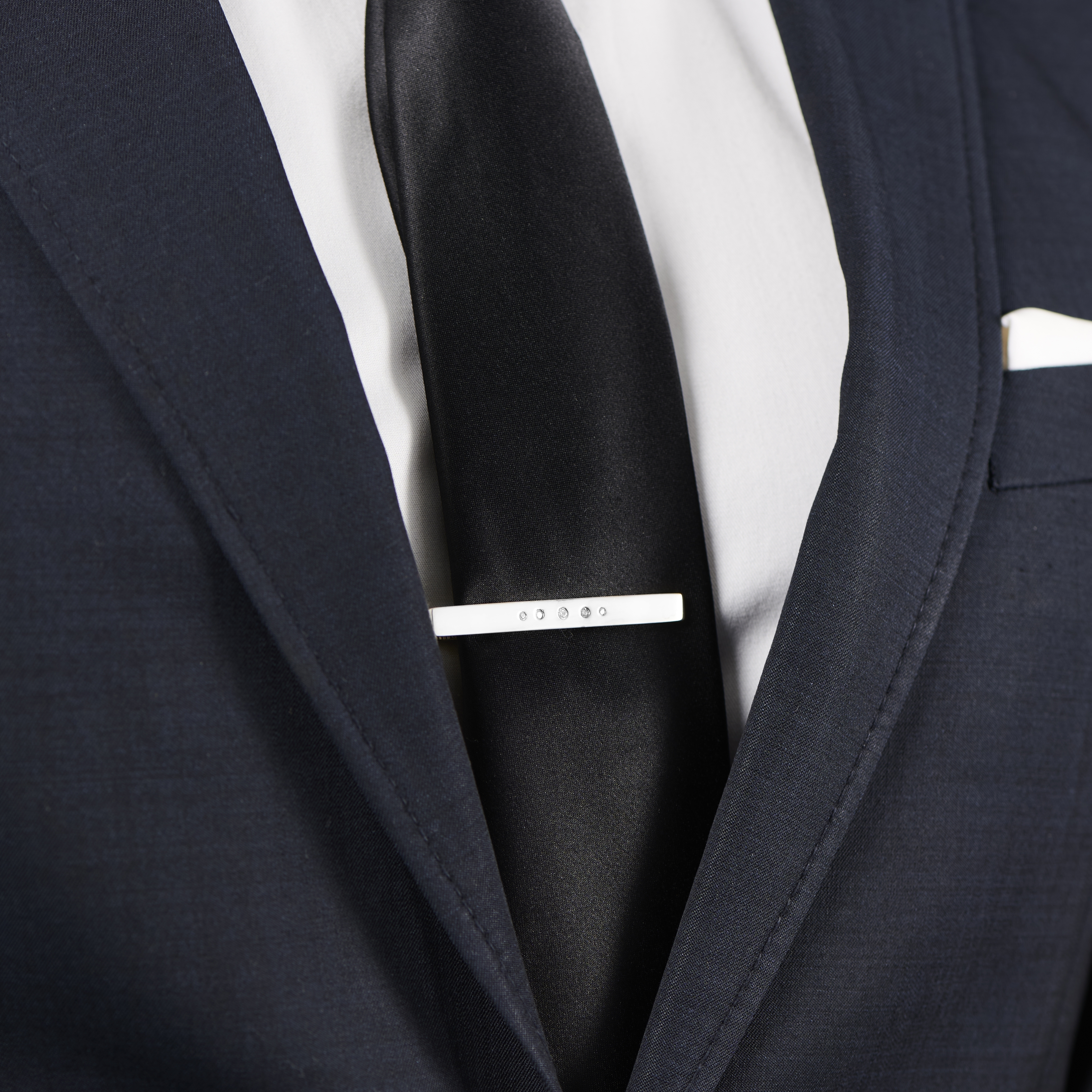 Slipsenål i 925s-Sølv med Zirkoniaprikker - 5