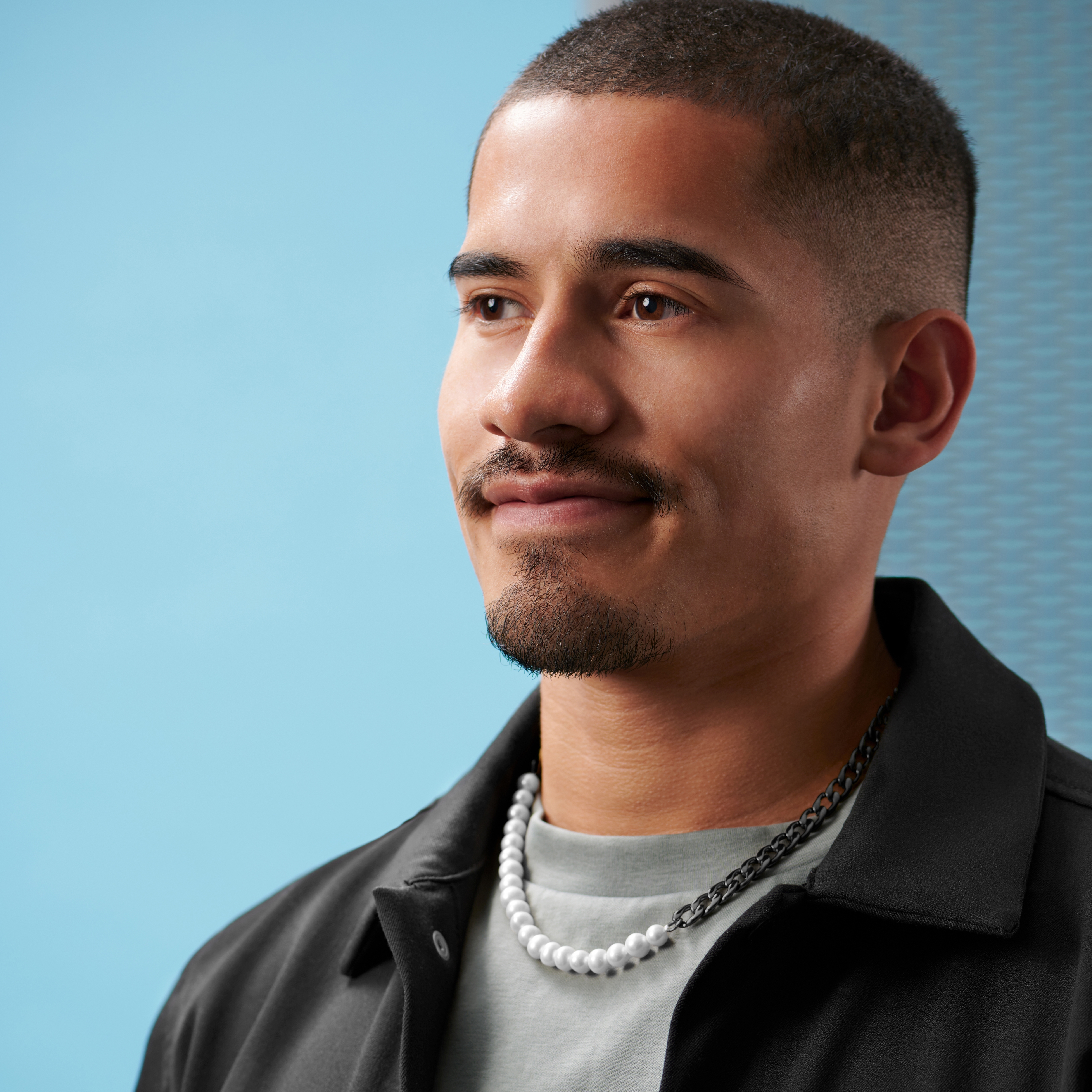 Panzerkette Gunmetalgrau & Perlen Charlie Amager - 5