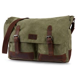 Зелено-кафява чанта за лаптоп Spencer