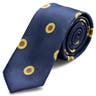 Navy Blue Skinny Tie with Sunflowers