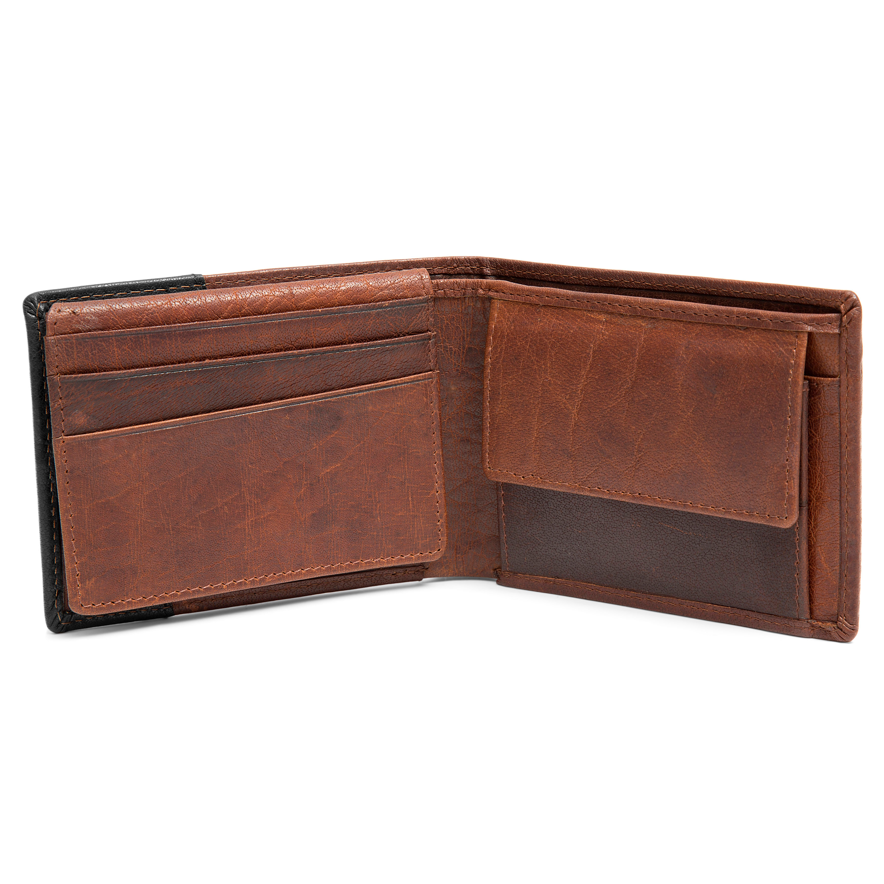 Montreal Dotty Tan & Black RFID Leather Wallet - 3