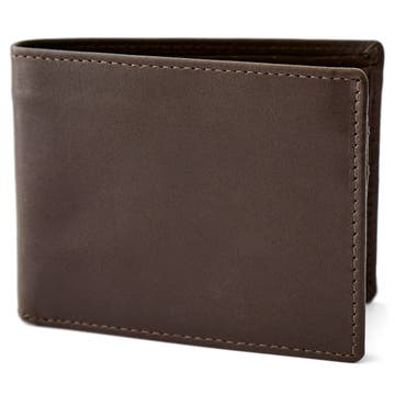 Small Brown Leather Wallet With RFID Blocker
