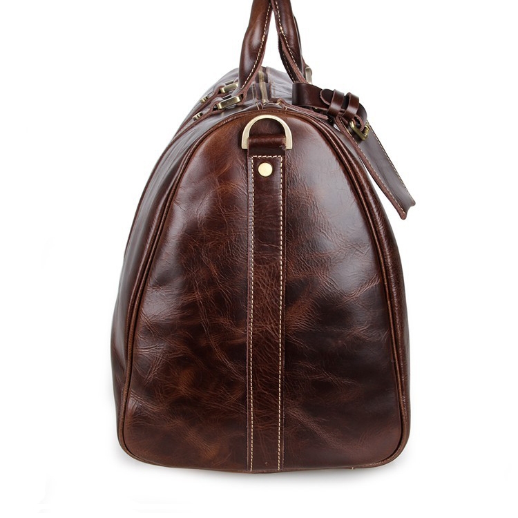 Stylish Brown Leather Holdall - 3