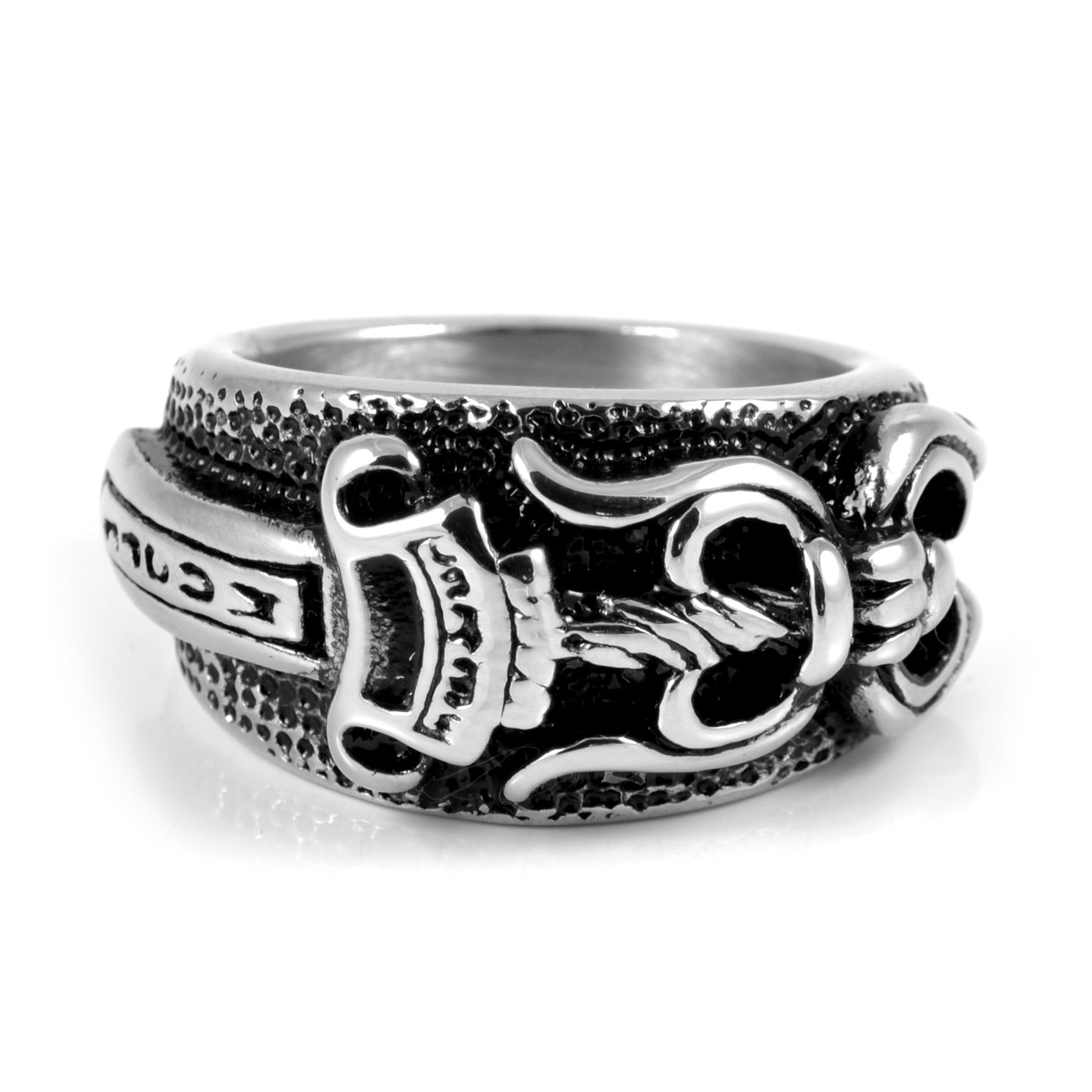 Chevalière en acier sceau royal - 2