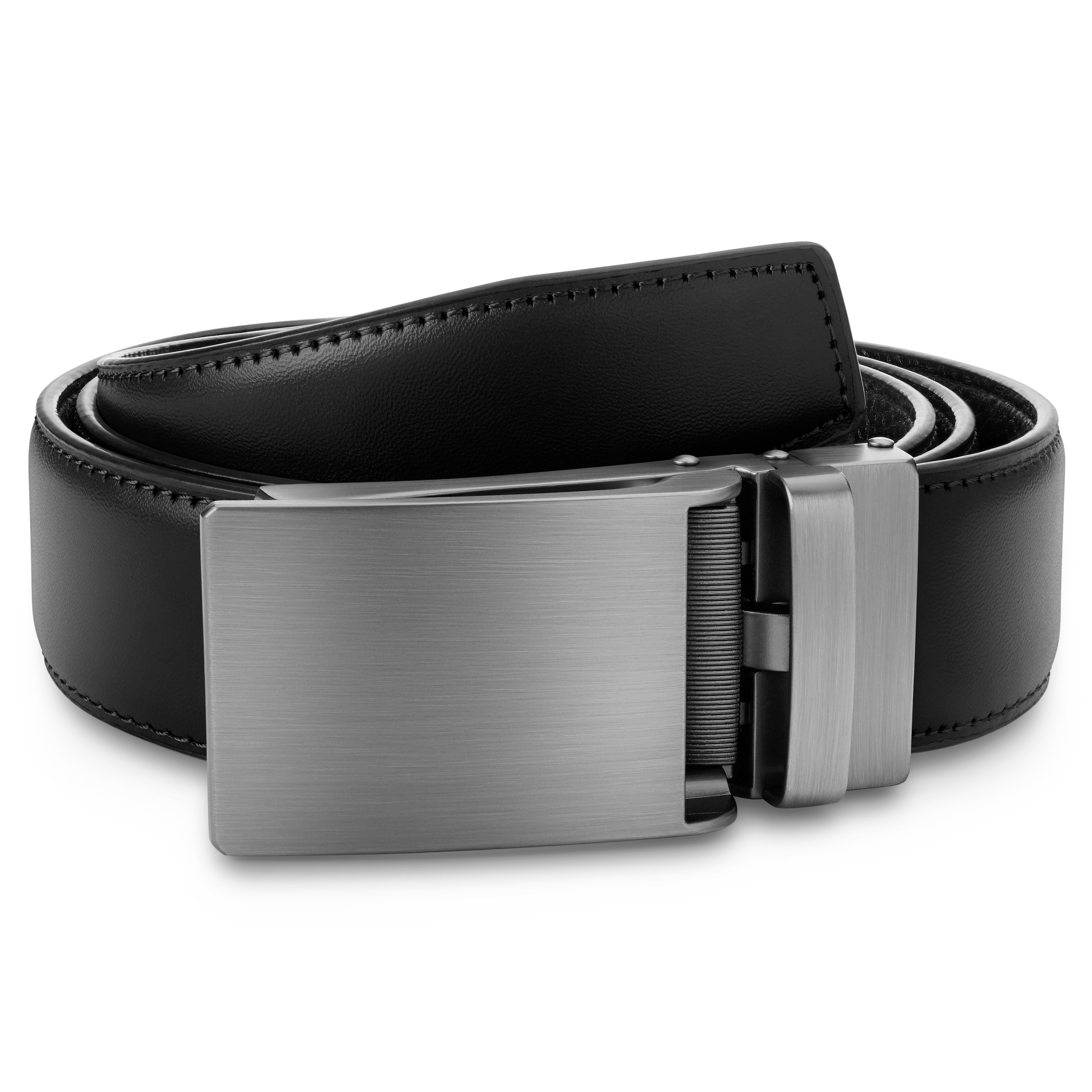 Black Auto-lock Faux Leather Belt