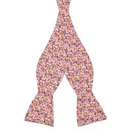 Pajarita para atar de algodón con diseño abstracto en rosa y azul