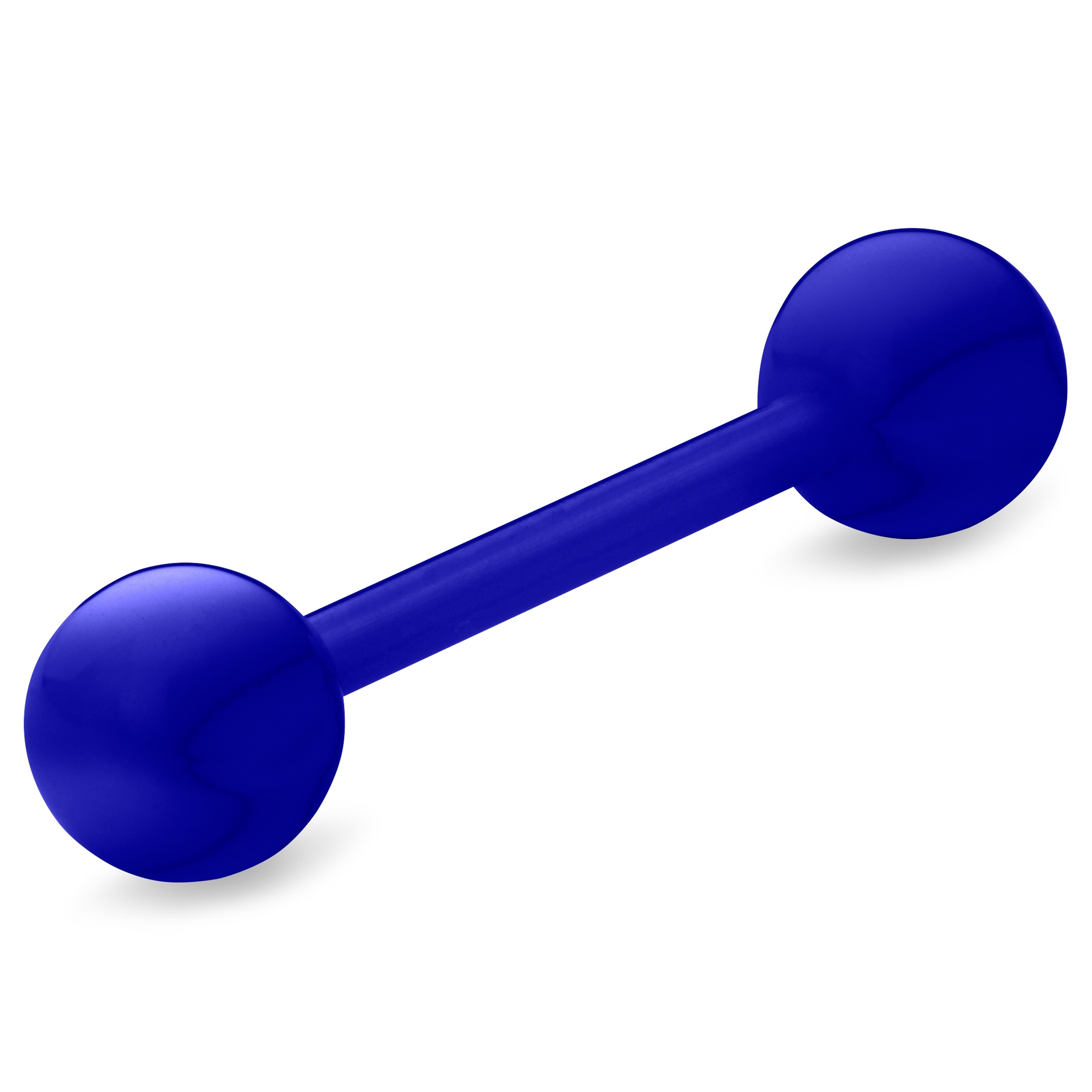 Piercing barbell flexible en acrylique bleu 16 mm