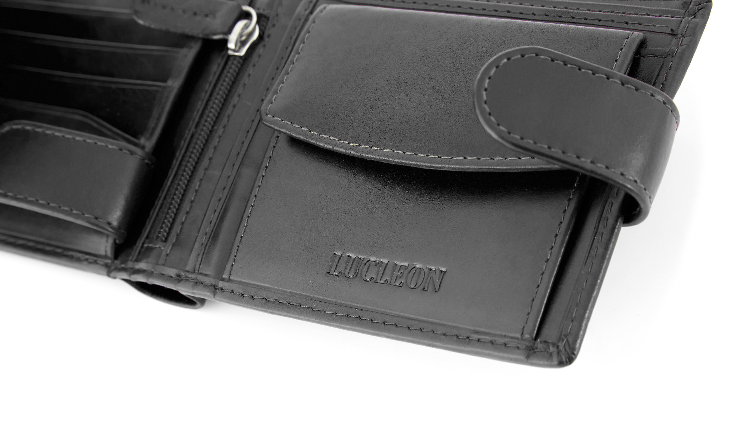 Schwarze Ergonomische Jasper Leder Geldbörse - 13