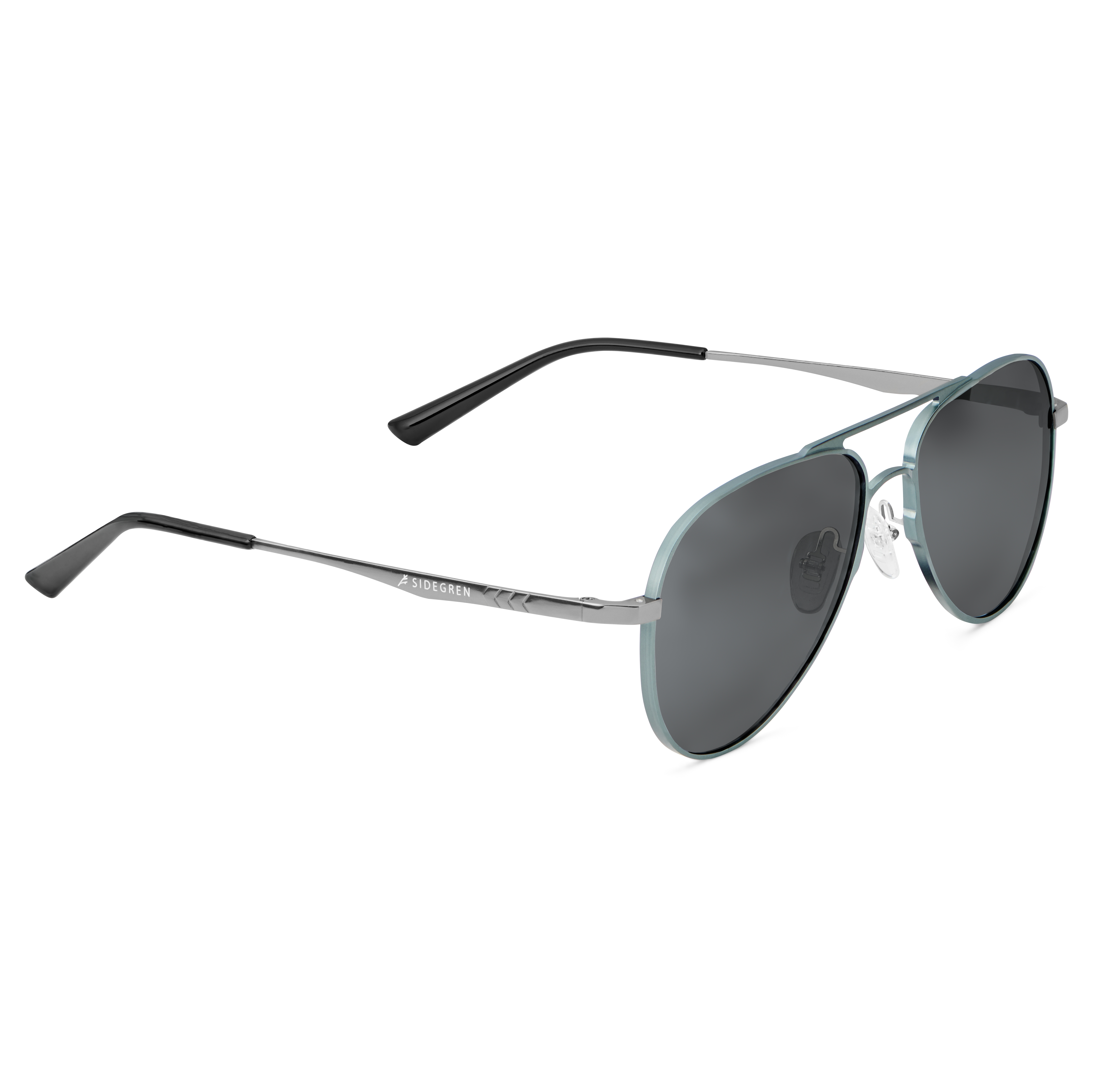 Gunmetal Grey Polarised Titanium Aviator Sunglasses - 3