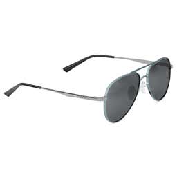 Gunmetal Grey Polarised Titanium Aviator Sunglasses - 3 - gallery