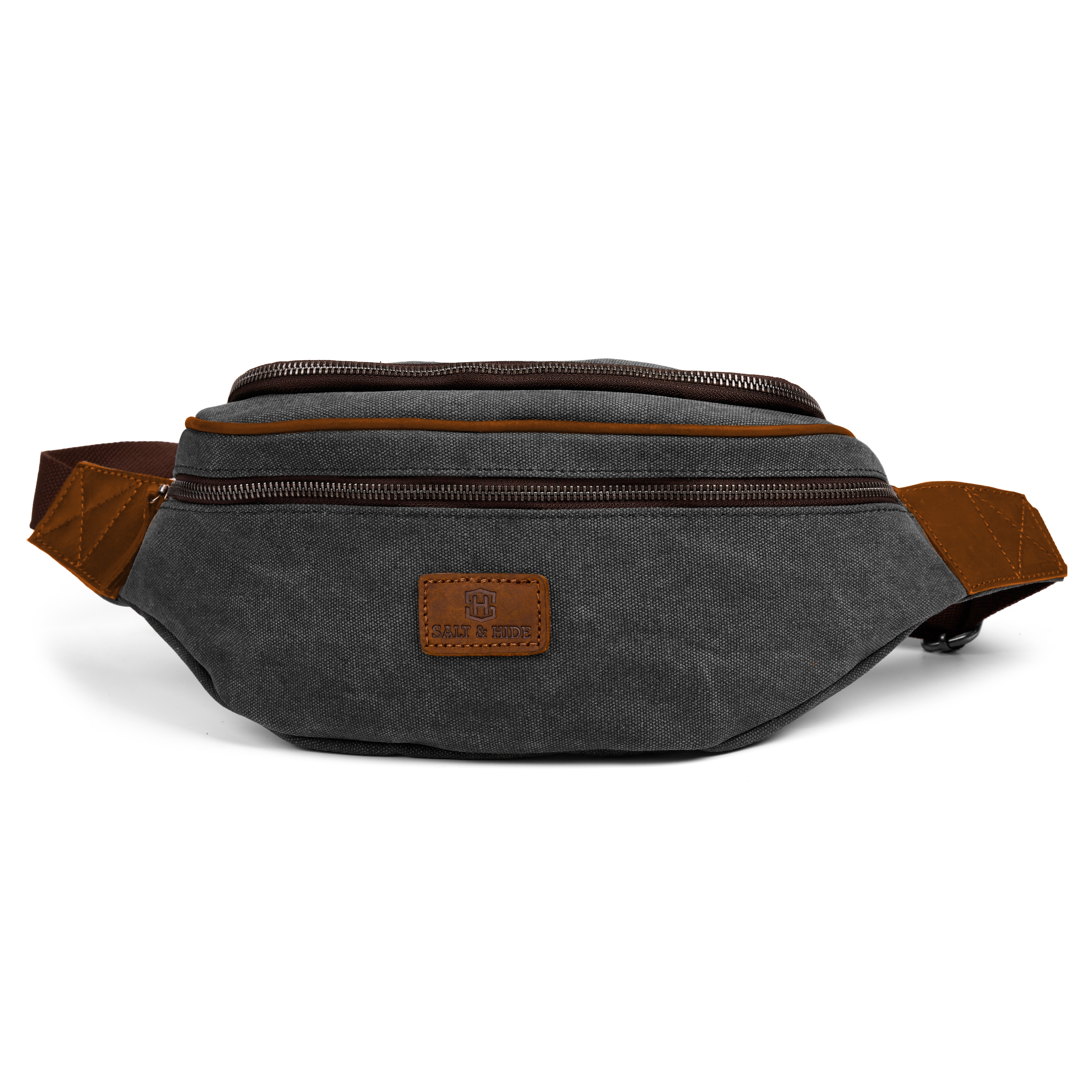 Tarpa | Graphite &amp; Tan Canvas Fanny Pack - 2