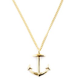 Iconic | Gold-Tone Anchor Curb Chain Necklace