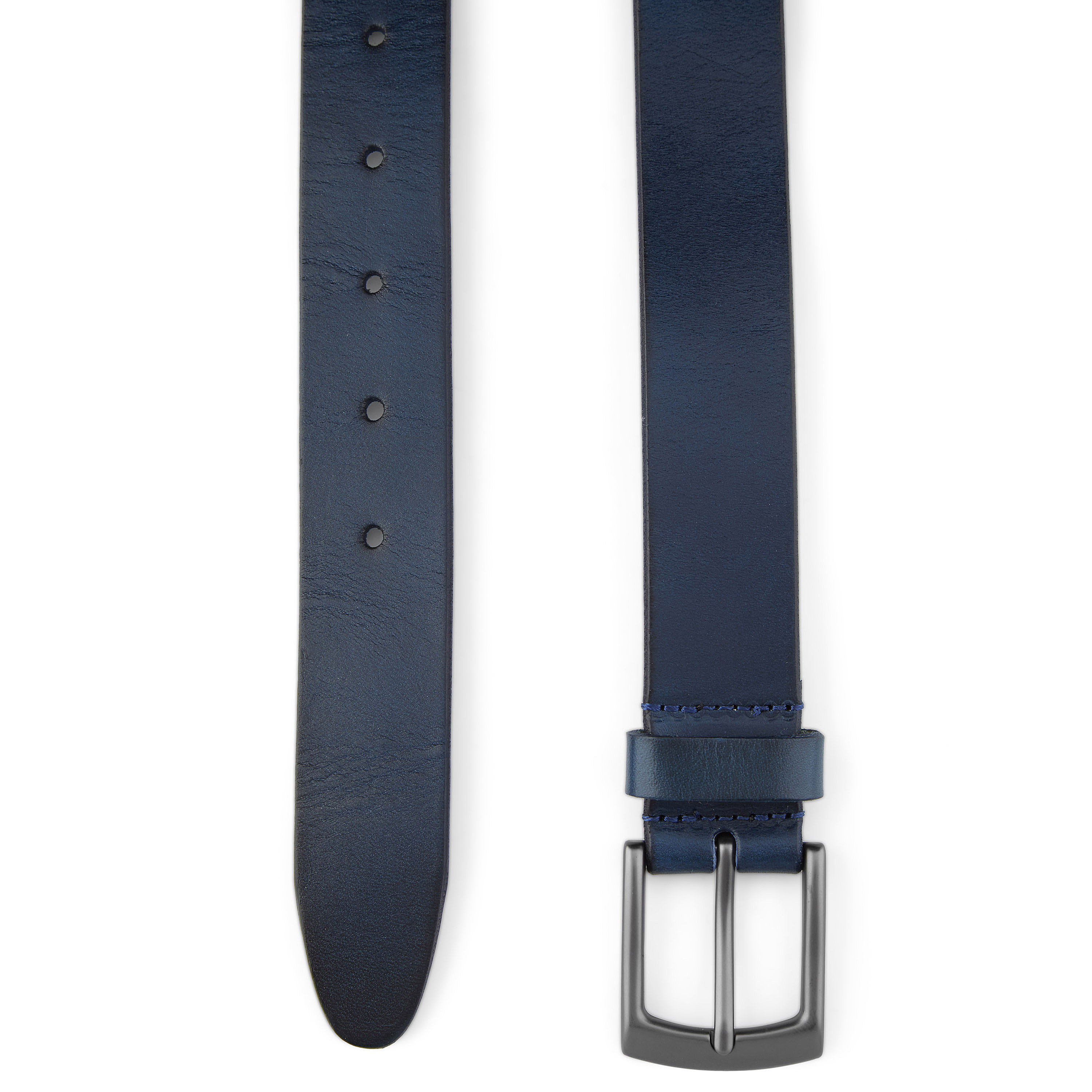Σκούρα Μπλε & Γκρι Κλασσική Δερμάτινη Ζώνη - 2