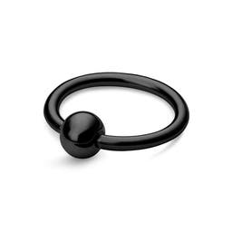 1/4" (6 mm) Black Surgical Steel Captive Bead Ring