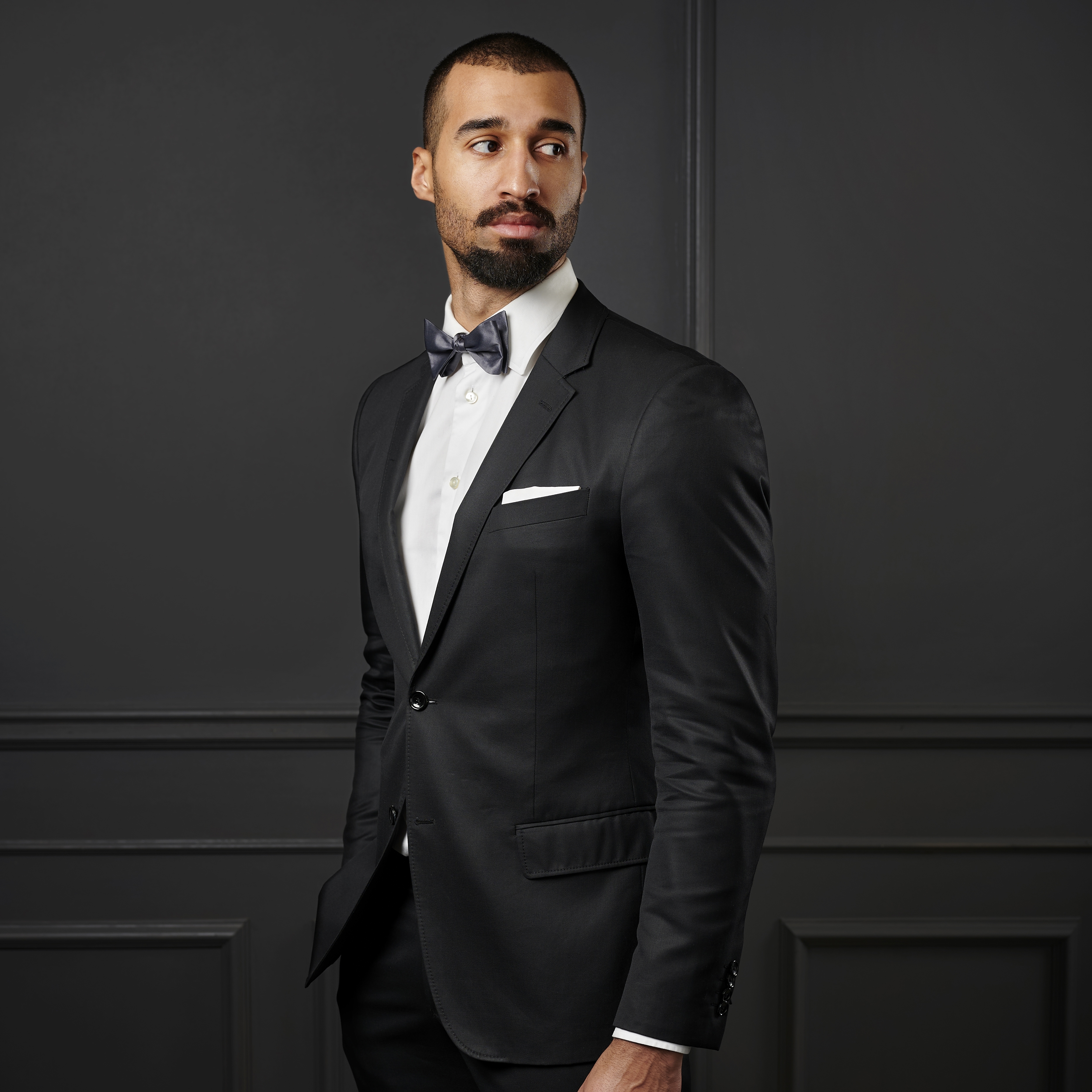 Charcoal Grey Basic Self-Tie Bow Tie - 6