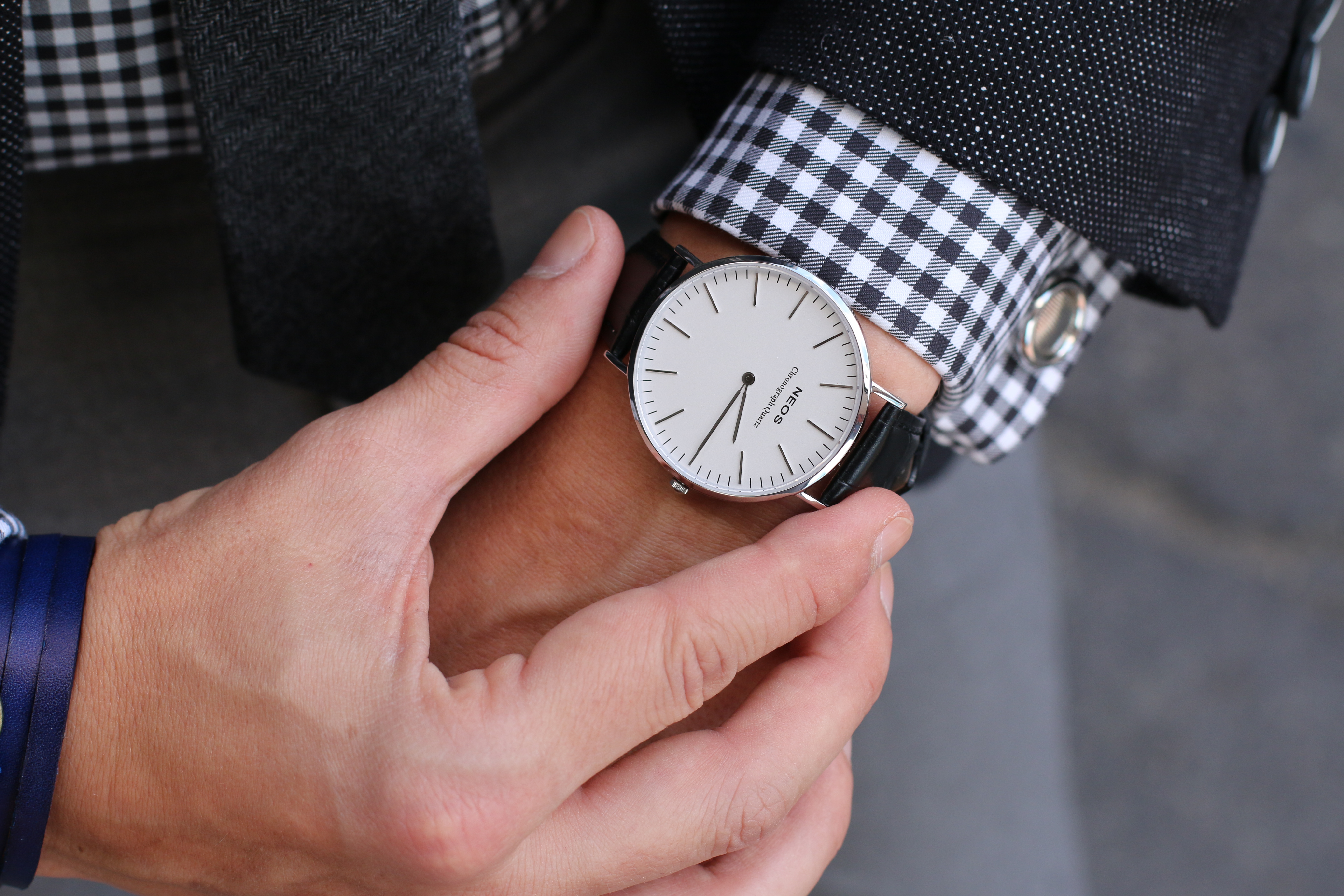 Classic Saphirglas Armbanduhr Schwarz Weiß - 8