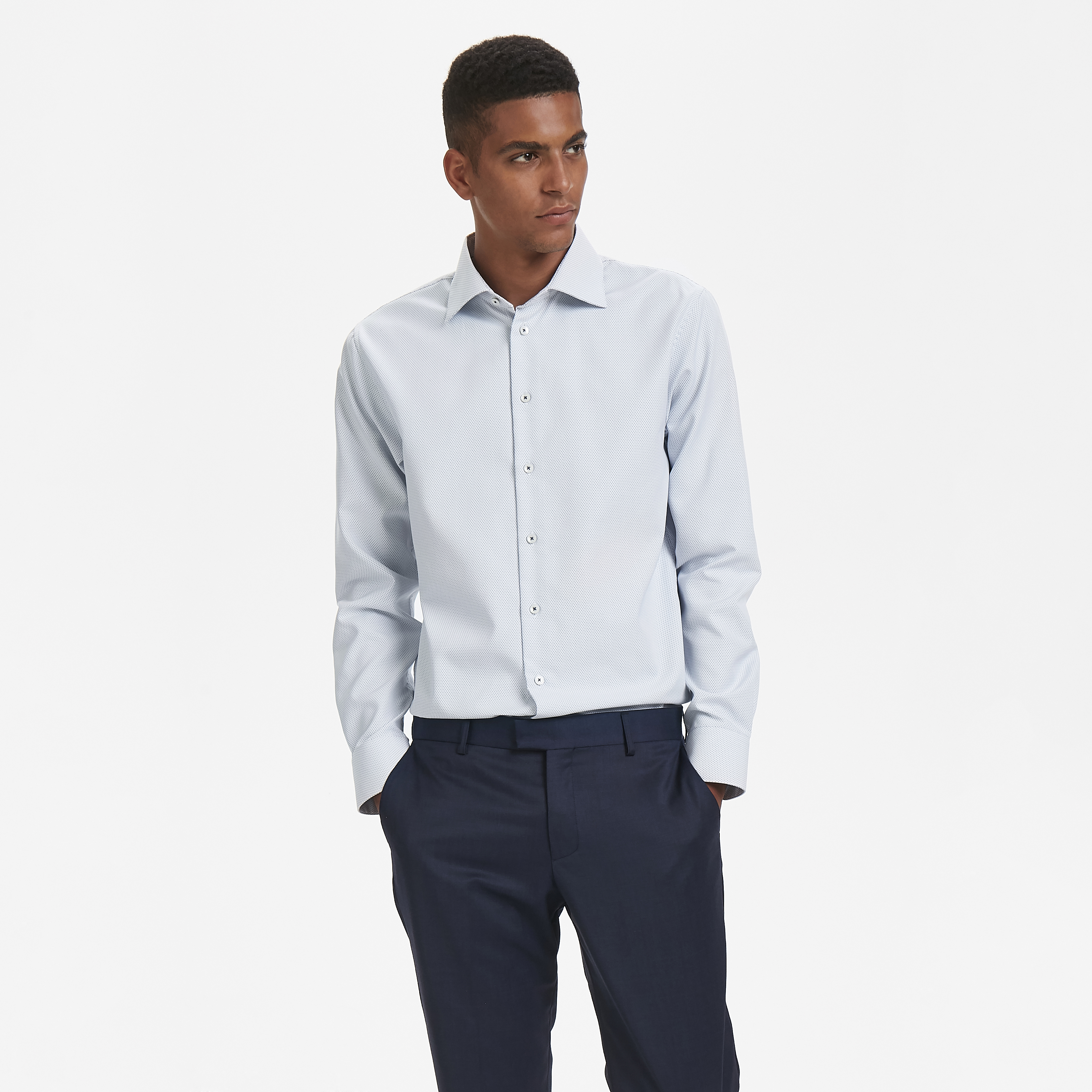 Camisa blanca con minilunares Marc - 8